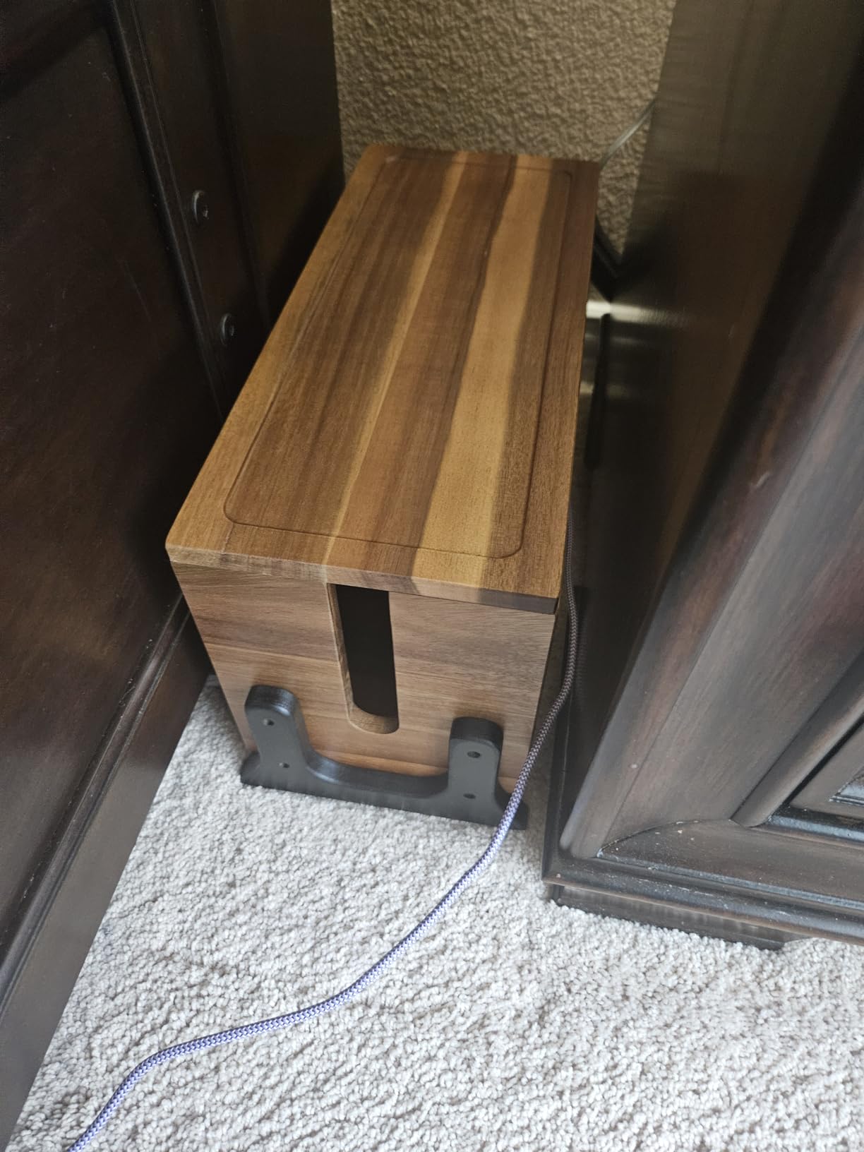 Extra Large Cable Management Box, Wood Cord Hider Box & Organizer for Power Strip, TV Wires & Desk Cable Storage - Customer Photo 1