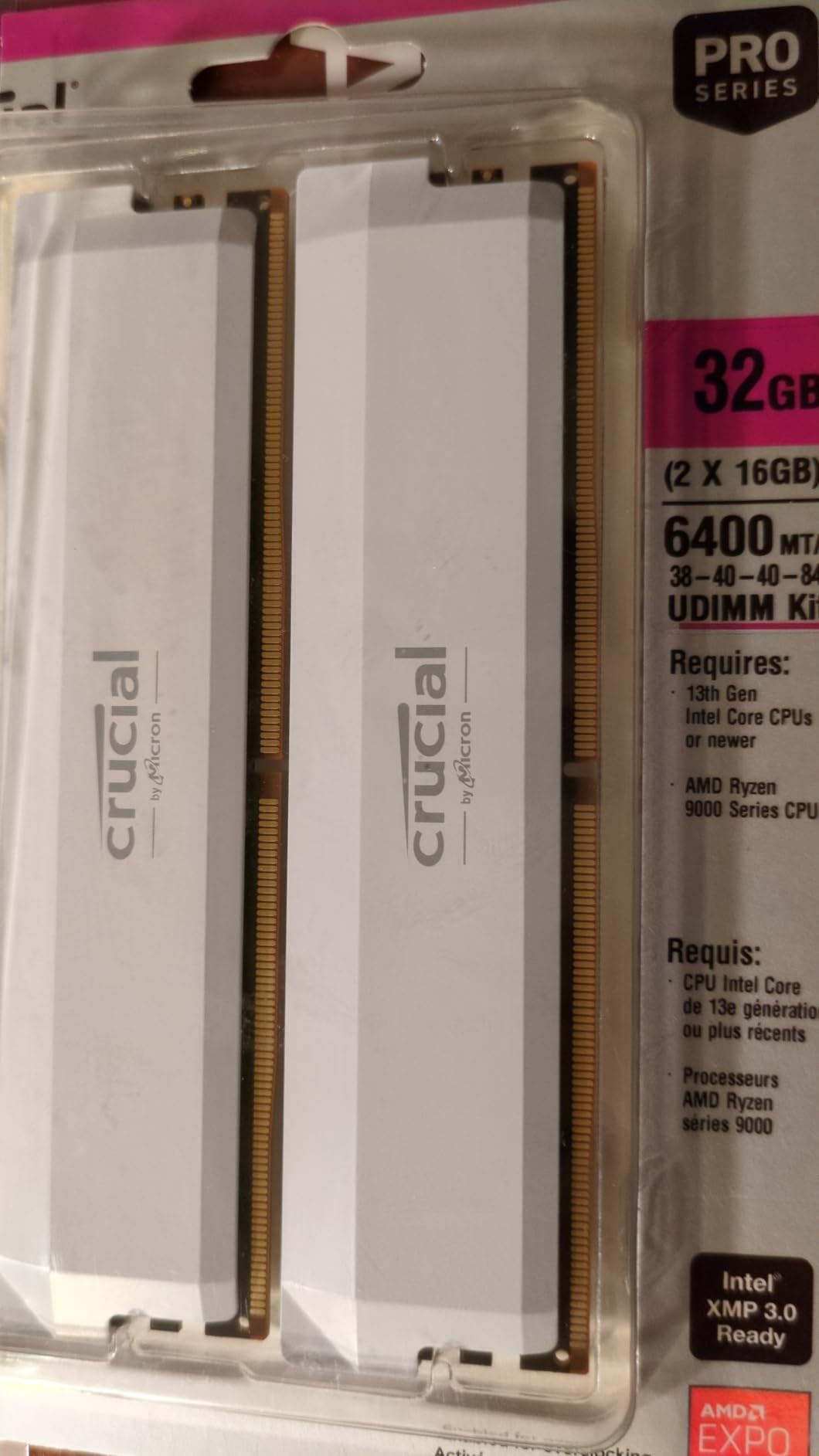 Crucial Pro DDR5 RAM 32GB Kit (2x16GB) 6400MHz CL38, Overclocking Desktop Gaming Memory, Intel XMP 3.0 & AMD Expo Compatible – Black CP2K16G64C38U5B - Customer Photo 5