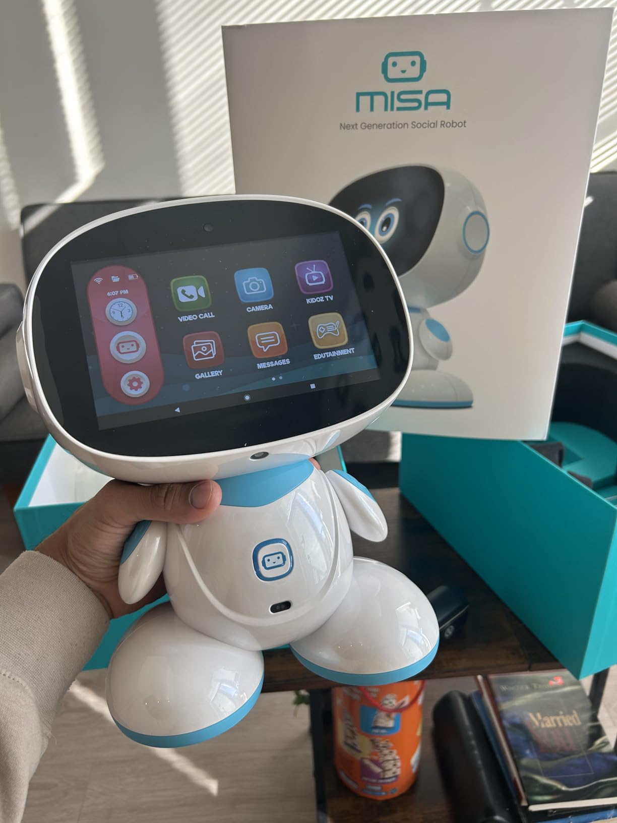 Misa 2: AI-Powered Smart Robot for Kids | STEM Learning & Educational Robot | Interactive, Voice-Activated Robot with Learning Apps & Fun Games for Boys & Girls Aged 5-12 | Sky Blue - Customer Photo 2