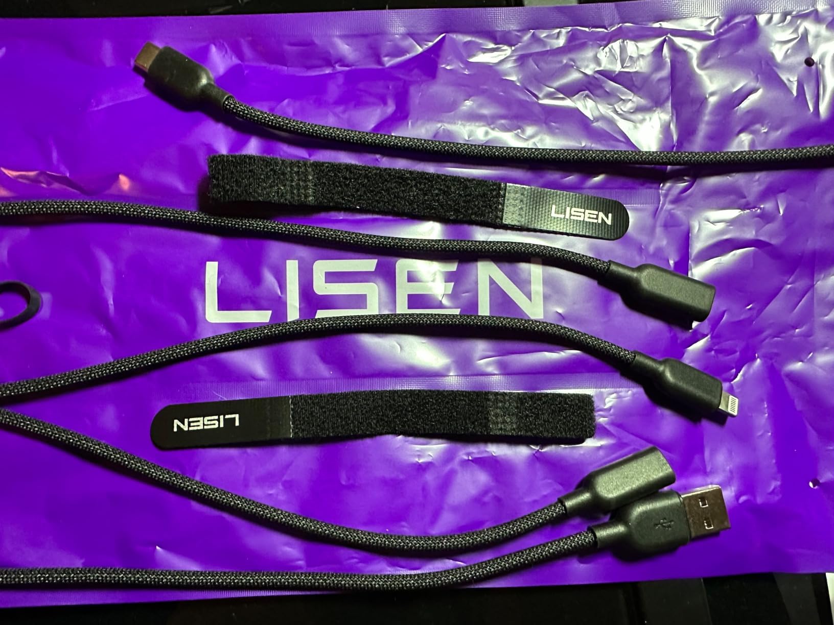 LISEN USB C to USB C Cable [6.6FT+6.6FT] with USB-A and Lightning Adapter [1.3FT+1.3FT] 60W USBC to USBC Cord for iPhone 16 15 Pro Max Plus, Samsung Galaxy S25 S24 S23, MacBook/iPad, Pixel - Customer Photo 1