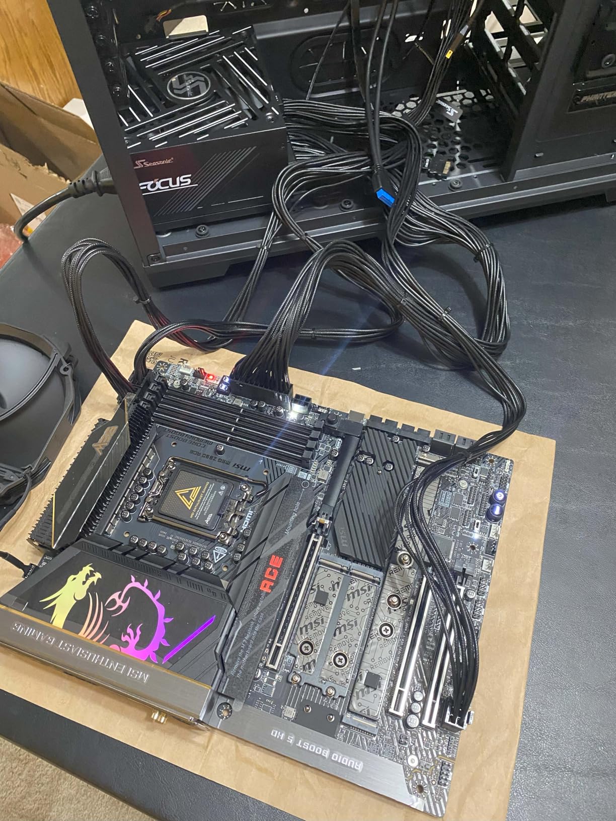 MSI MEG Z890 ACE Gaming Motherboard (Support Core Ultra Series 2 Intel Processors, LGA 1851, DDR5, PCIe 5.0, M.2, SATA, 10Gbps LAN, USB Type-C, Wi-Fi 7, Bluetooth 5.4, Thunderbolt 4, ATX) - Customer Photo 3