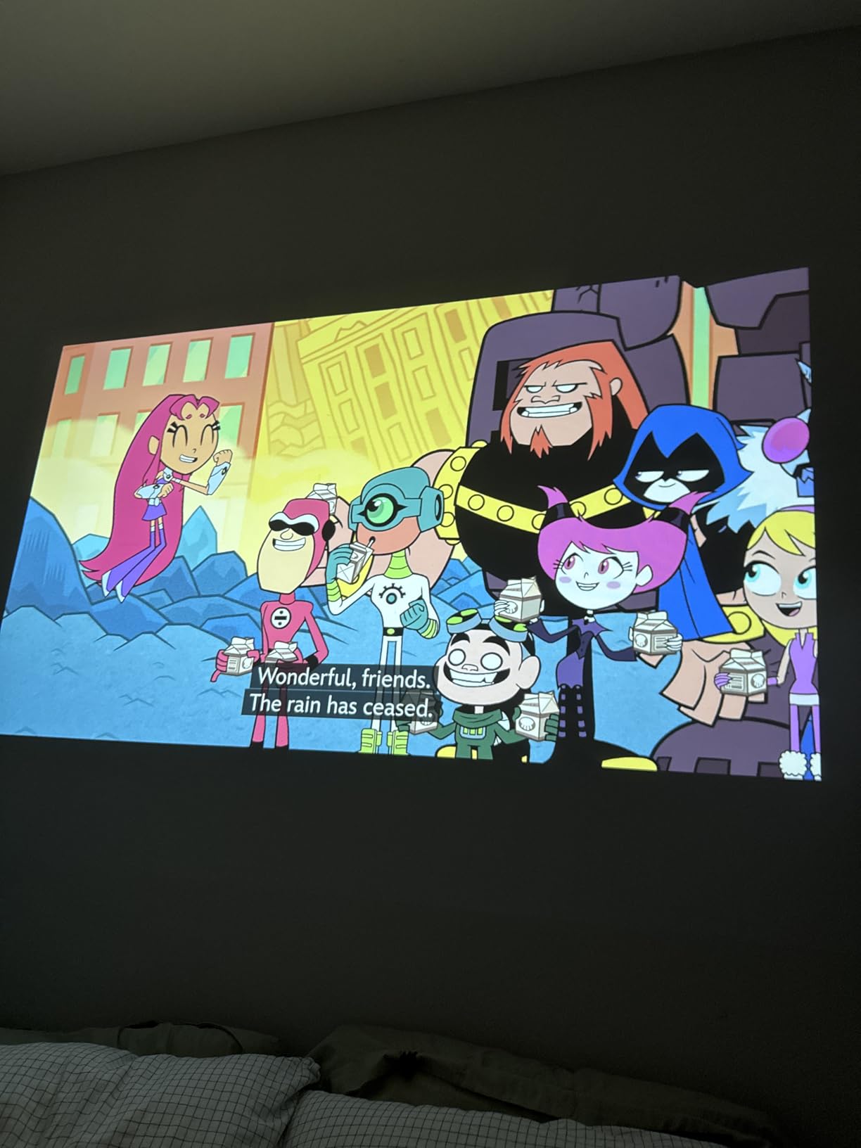 Official Licensed Google TV Smart Projector, HAPPRUN 4K UHD Home Theater with Dolby Sound, Wi-Fi & Bluetooth, Built-in Streaming Apps, Compatible with Games Consoles & Smartphone, Indoor & Outdoor Use - Customer Photo 1