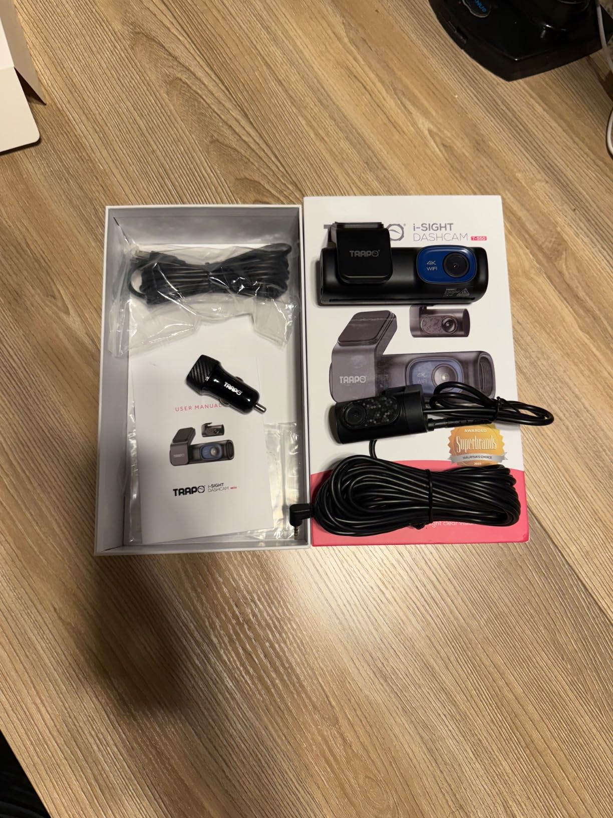 TRAPO I-Sight T-550 4K Dash Cam - Front, Rear & Cabin Car Camera with 60FPS, Built-in GPS & Wi-Fi, Voice Control, Lane Departure Alert, Parking Mode & G-Sensor - Customer Photo 1