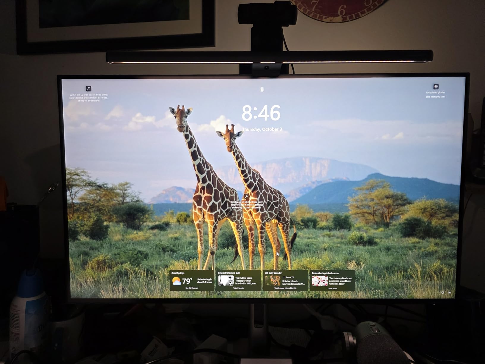 BenQ ScreenBar Halo 2 LED Monitor Light - Wireless Controller, Backlight, Motion Sensor, Adjustable Brightness/Color Temperature, Eye-Care Light Bar, No Screen Glare, Space Saving, USB Powered - Customer Photo 2