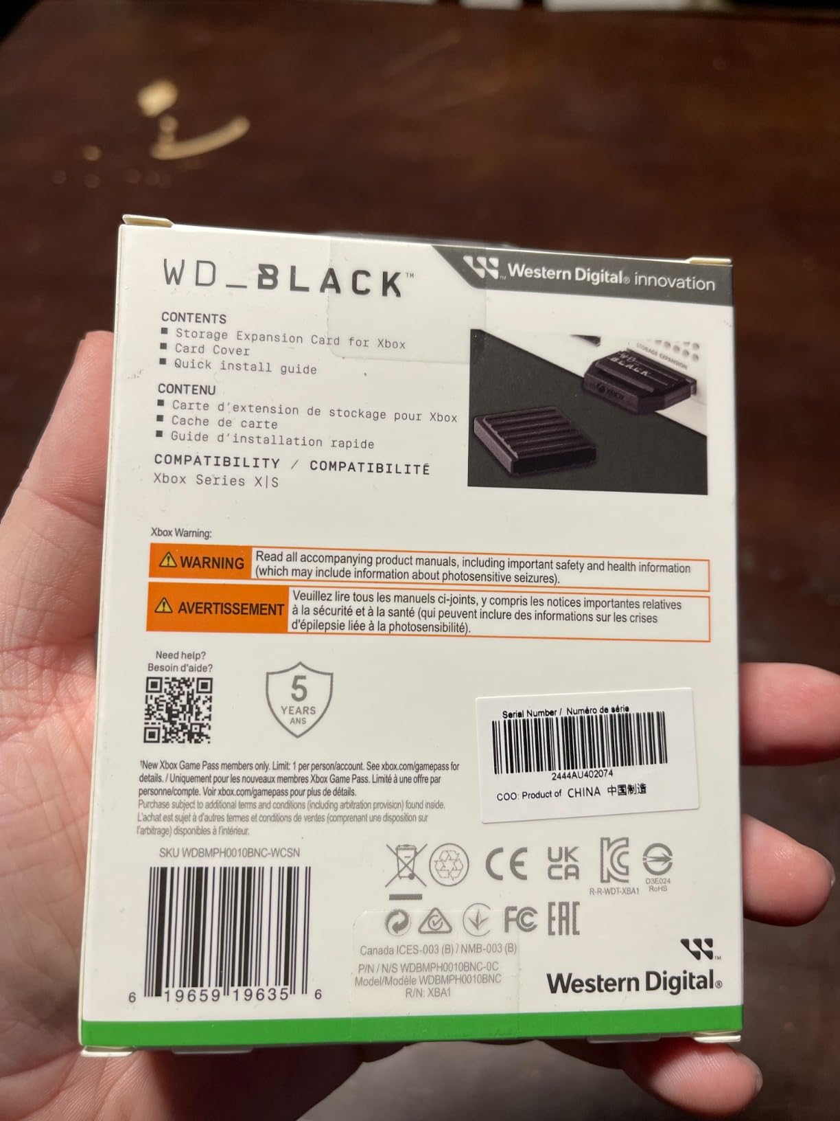 WD_Black 2TB C50 Storage Expansion Card, Officially Licensed for Xbox – Quick Resume, Plug & Play, NVMe SSD Expansion for Xbox Series X|S Gaming Consoles - WDBMPH0020BNC-WCSN - Customer Photo 5