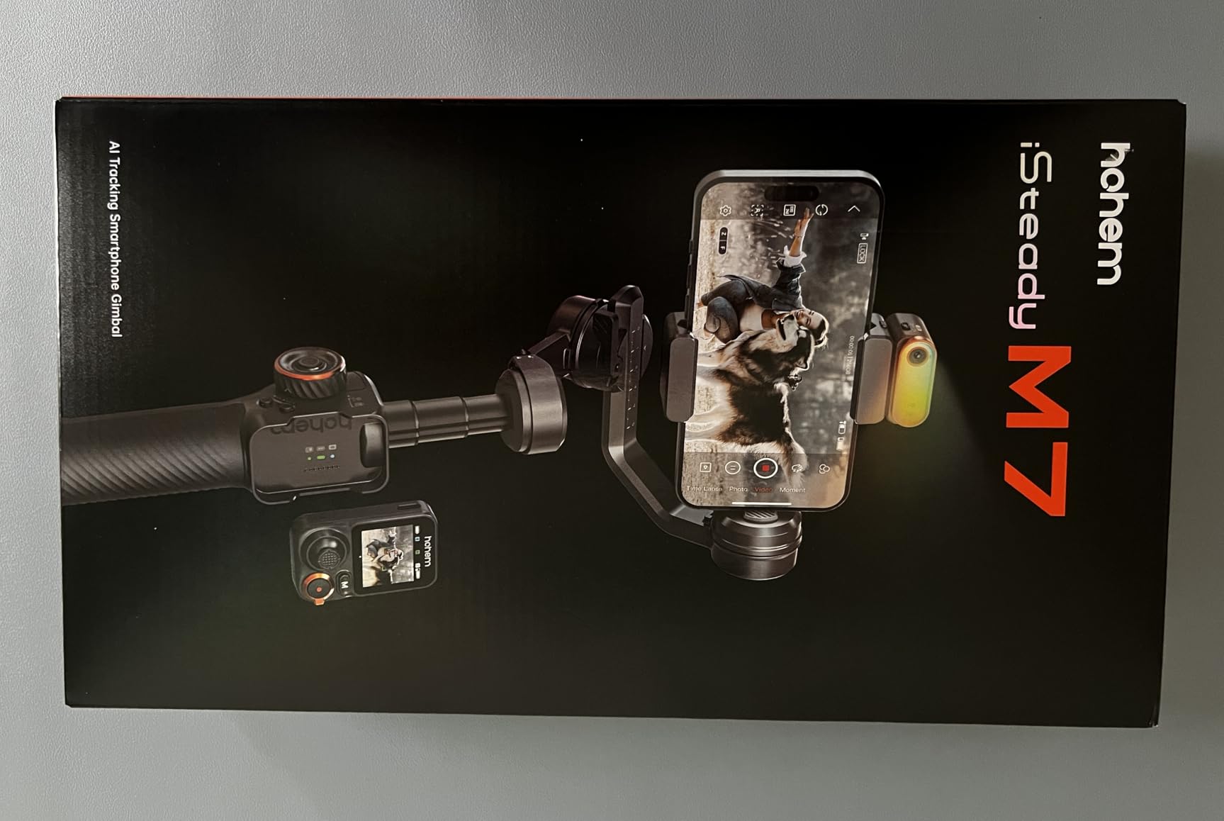 Hohem iSteady M7 Smartphone Gimbal Stabilizer, AI Tracking Sensor with Fill Light, 1.4