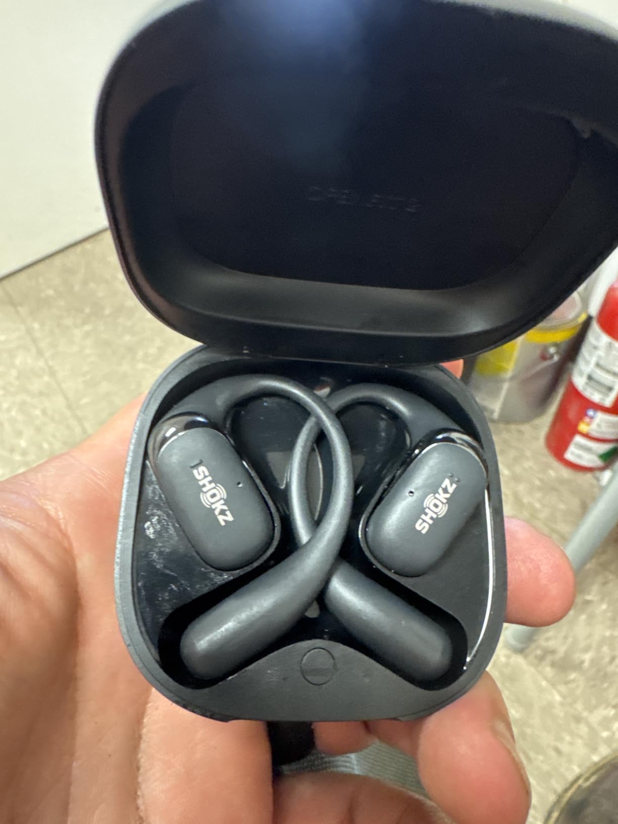 SHOKZ New OpenFit 2 Open-Ear Headphones, True Wireless Bluetooth Earphones with Microphone, Earhook Earbuds with 48 Hours of Playtime, Fast Charging, IP55 Water-Resistant, with Carrying Bag, Black - Customer Photo 1