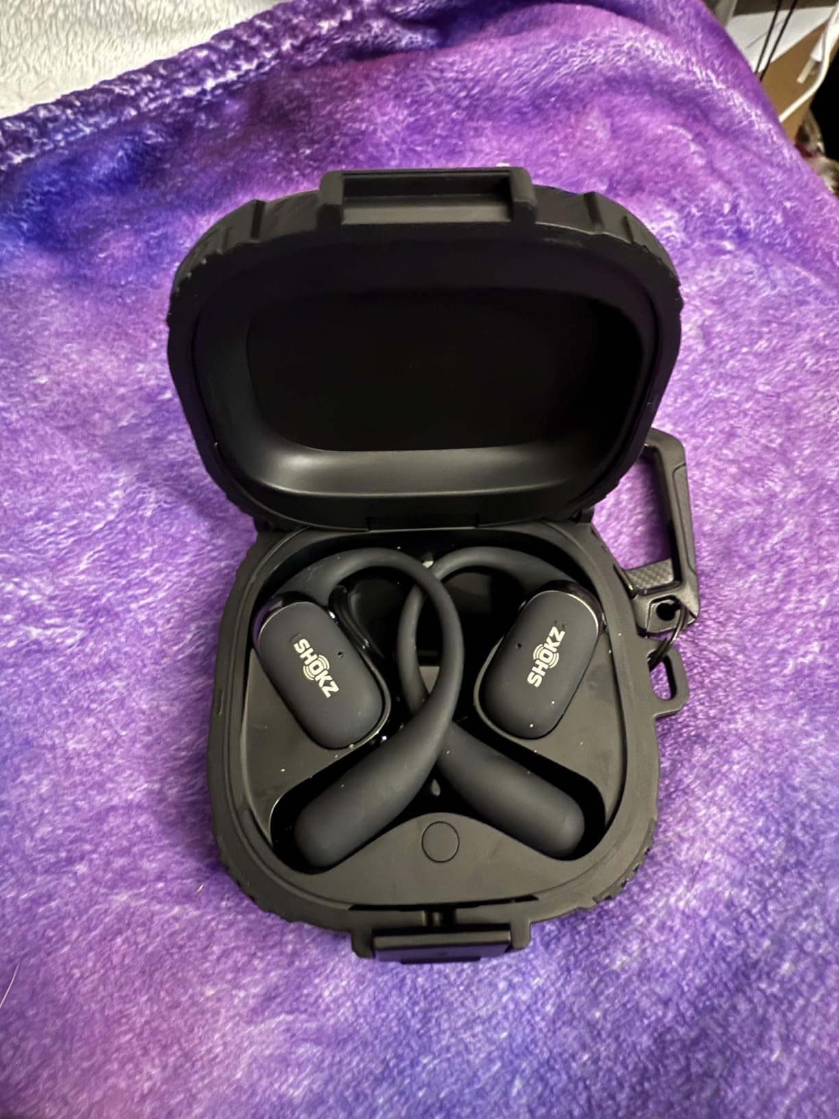SHOKZ New OpenFit 2 Open-Ear Headphones, True Wireless Bluetooth Earphones with Microphone, Earhook Earbuds with 48 Hours of Playtime, Fast Charging, IP55 Water-Resistant, with Carrying Bag, Black - Customer Photo 3