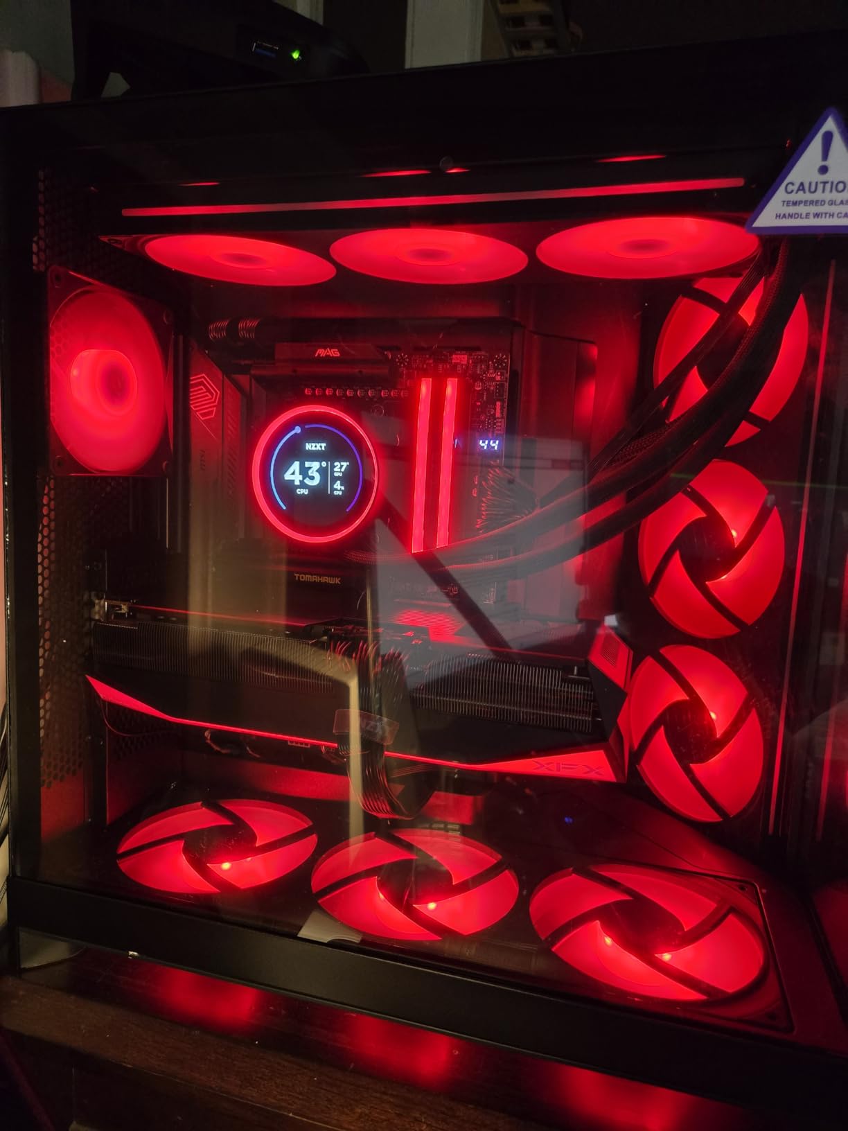 NZXT H9 Flow RGB+ (2025) – Large Dual-Chamber ATX Mid-Tower Airflow PC Case – Includes 7 RGB Fans (6 x 140mm, 1 x 120mm) & Control Hub – 420mm Radiator Support – Back-Connect Ready – White - Customer Photo 2
