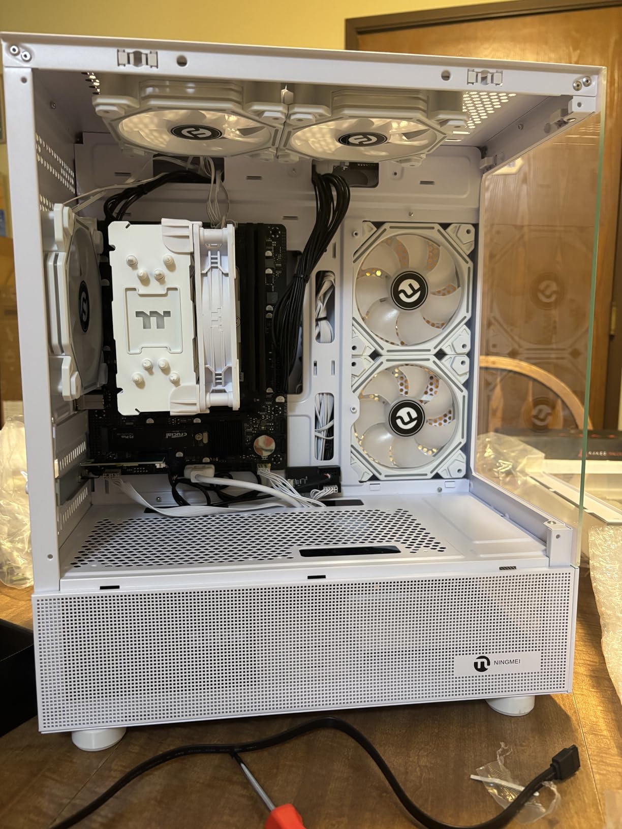 NINGMEI Soul Gaming PC Desktop,AMD Ryzen 5 5600GT 6 core 3.6GHz(up to 4.6GHz),AMD Radeon Vega 7 Graphics,16GB DDR4 RAM 3200MHz,1TB NVME SSD,550W PSU, Windows 11 Home 64-bit,White - Customer Photo 1