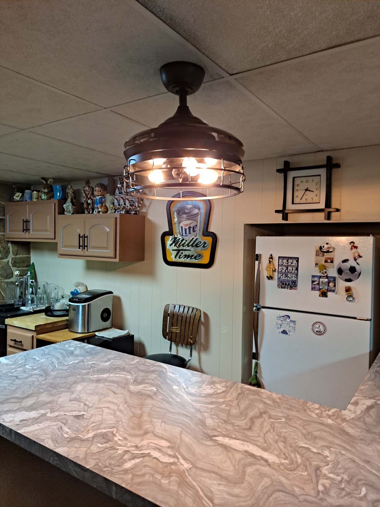 Parrot Uncle Smart Ceiling Fans with Lights with Remote/APP/Alexa, 72 Inch Flush Mount Ceiling Fan with LED Light for Bedroom Indoor Outdoor, Reversible 8 Blades, 6 Speeds, Dimmable, ETL (Black) - Customer Photo 5