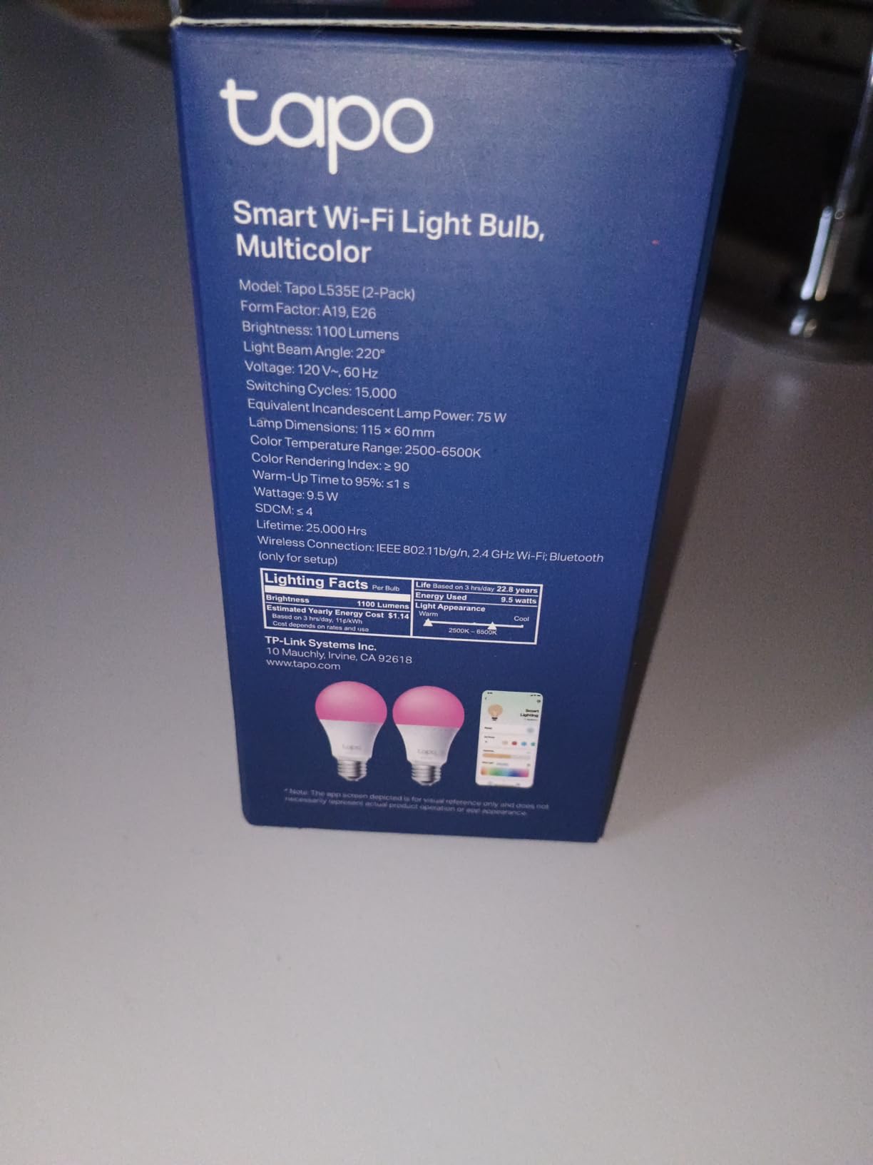 Tapo TP-Link Smart Light Bulbs, 1100 Lumens High Brightness (75W Equivalent), Matter-Certified, 16M Colors WiFi Light Bulb, Dimmable, Works w/Siri, Alexa & Google Home, A19 E26, L535E(4-Pack) - Customer Photo 1