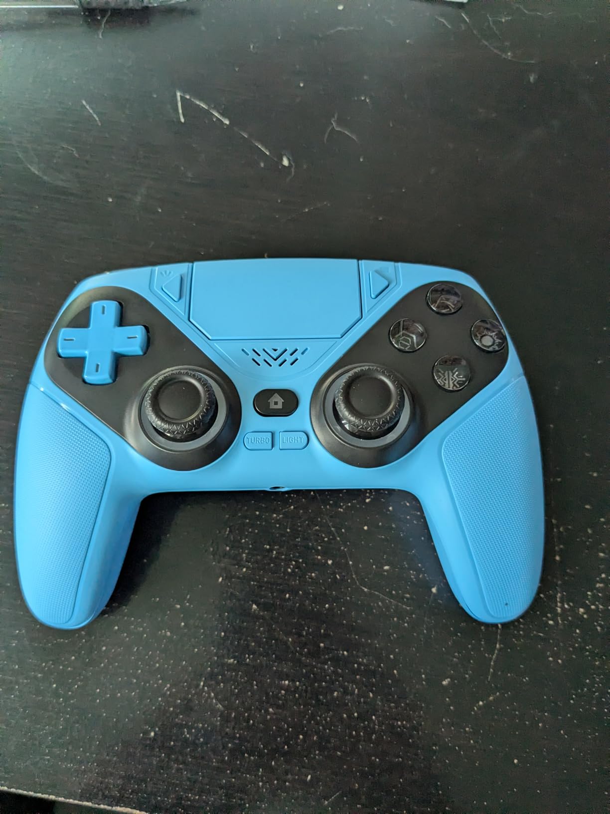 Dinosoo RGB Wireless Controller for PS5/PlayStation 5 PC, Bluetooth Controller with Turbo, Macro, Dynamic Vibration, 6-Axis Motion Control, 3.5mm Audio Jack, 1000mAh Battery, Speaker - Blue - Customer Photo 2