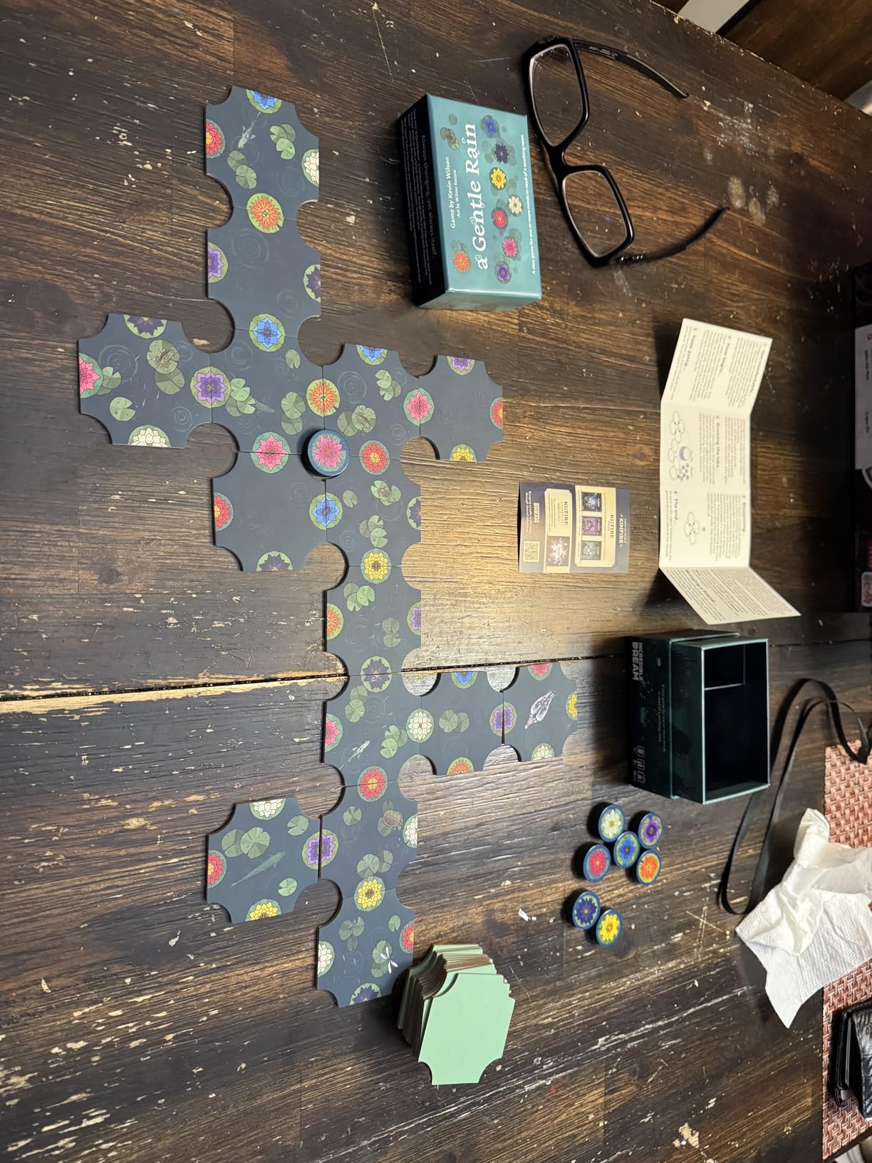 A Gentle Rain – Calming Tile-Laying Puzzle Game – Mindful Solo, 2-Player, or Cooperative Play in 15 Minutes – Soft-Touch Tiles & Wooden Blossoms – Compact, Giftable, Family-Friendly Board Game - Customer Photo 2