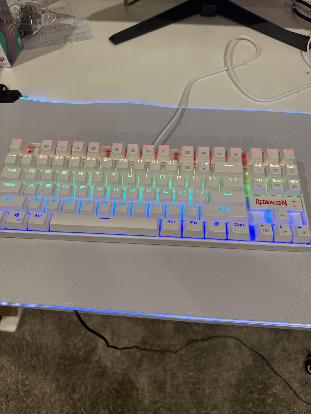 Redragon K552P Mechanical Gaming Keyboard TKL with 18 Backlight Modes, Hot-Swappable Red Switches, 87-Key Compact Ergonomic Design, N-Key Rollover & Software Programmable Macro - RGB, Eclipse Gilded - Customer Photo 1
