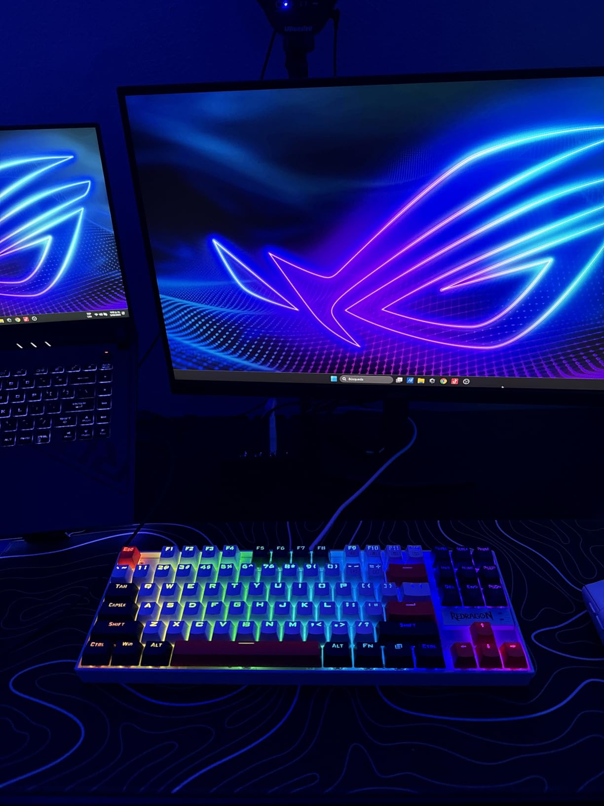 Redragon K552P Mechanical Gaming Keyboard TKL with 18 Backlight Modes, Hot-Swappable Red Switches, 87-Key Compact Ergonomic Design, N-Key Rollover & Software Programmable Macro - RGB, Eclipse Gilded - Customer Photo 2
