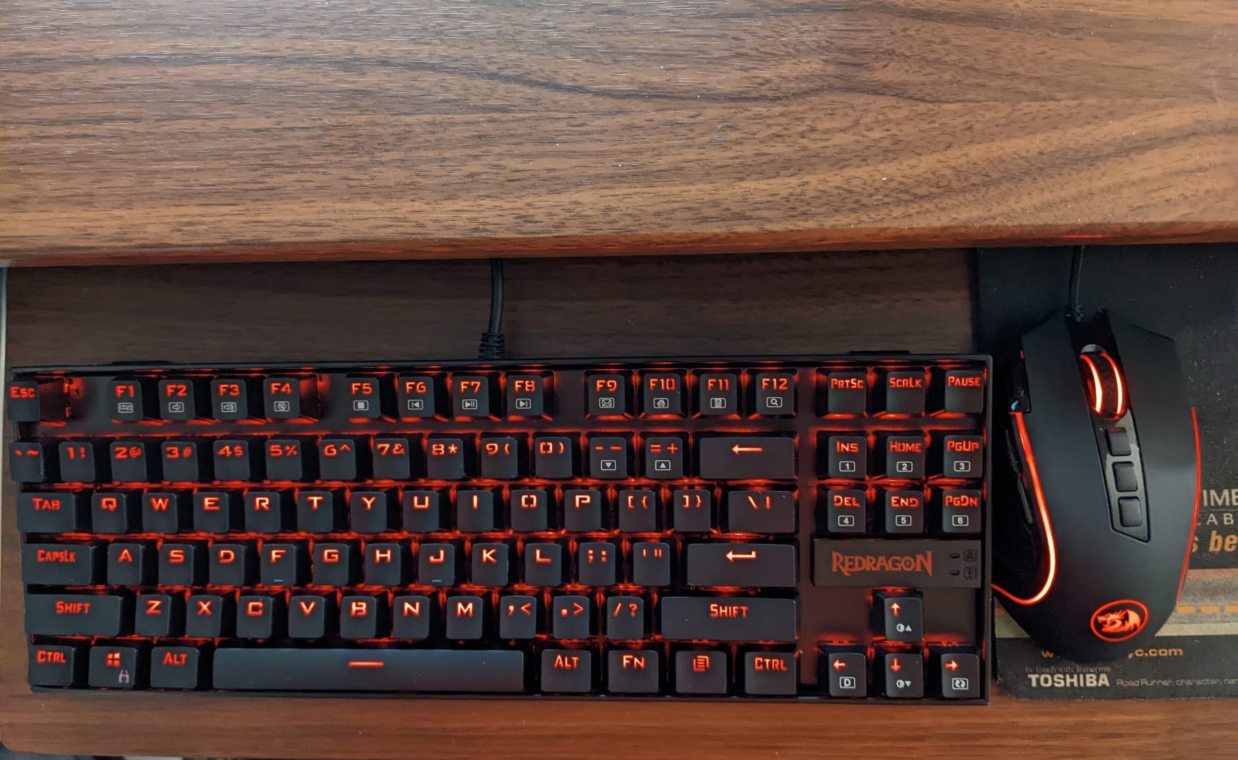 Redragon K552P Mechanical Gaming Keyboard TKL with 18 Backlight Modes, Hot-Swappable Red Switches, 87-Key Compact Ergonomic Design, N-Key Rollover & Software Programmable Macro - RGB, Eclipse Gilded - Customer Photo 5