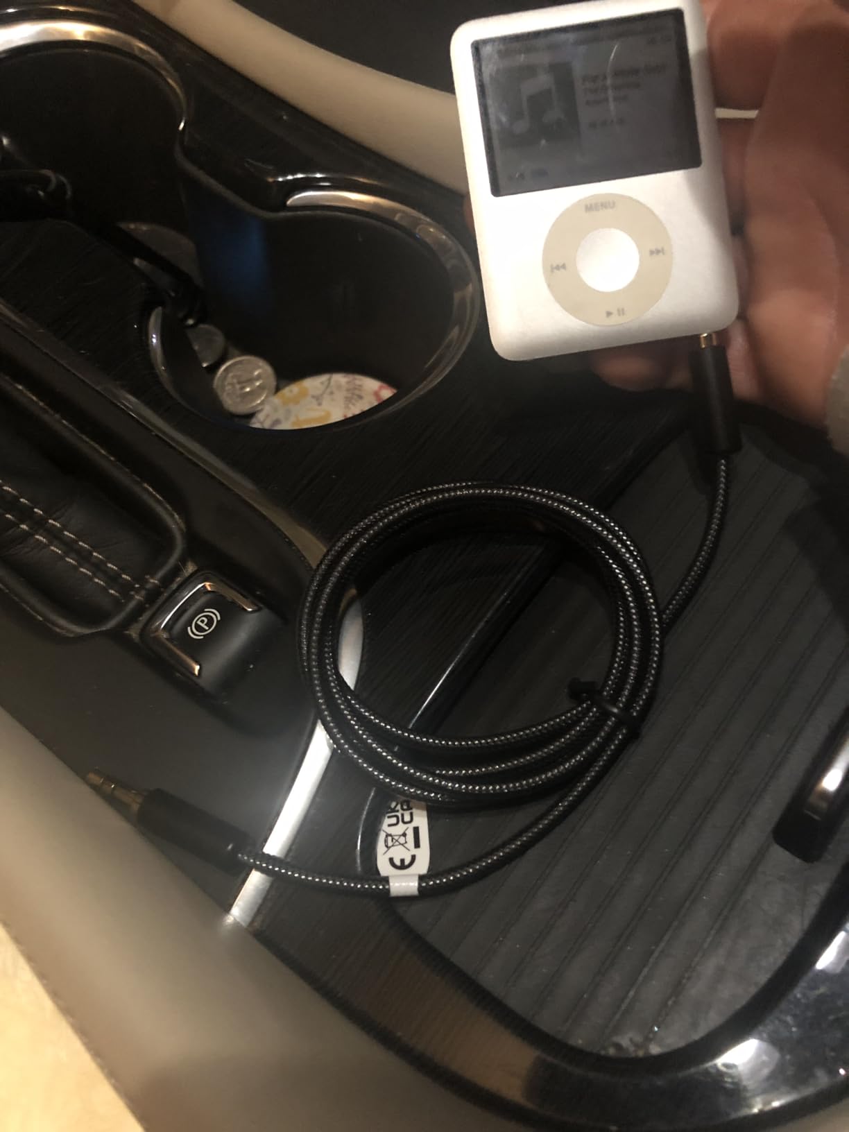 SYNCWIRE 3.5mm Nylon Braided Aux Cable, Audio Auxiliary Input Adapter Male to Male Cord for Headphones, Car, Home Stereos, Speaker, iPhone, iPad, iPod, Echo & More - 1.64ft/0.5m, Gold Brown - Customer Photo 5