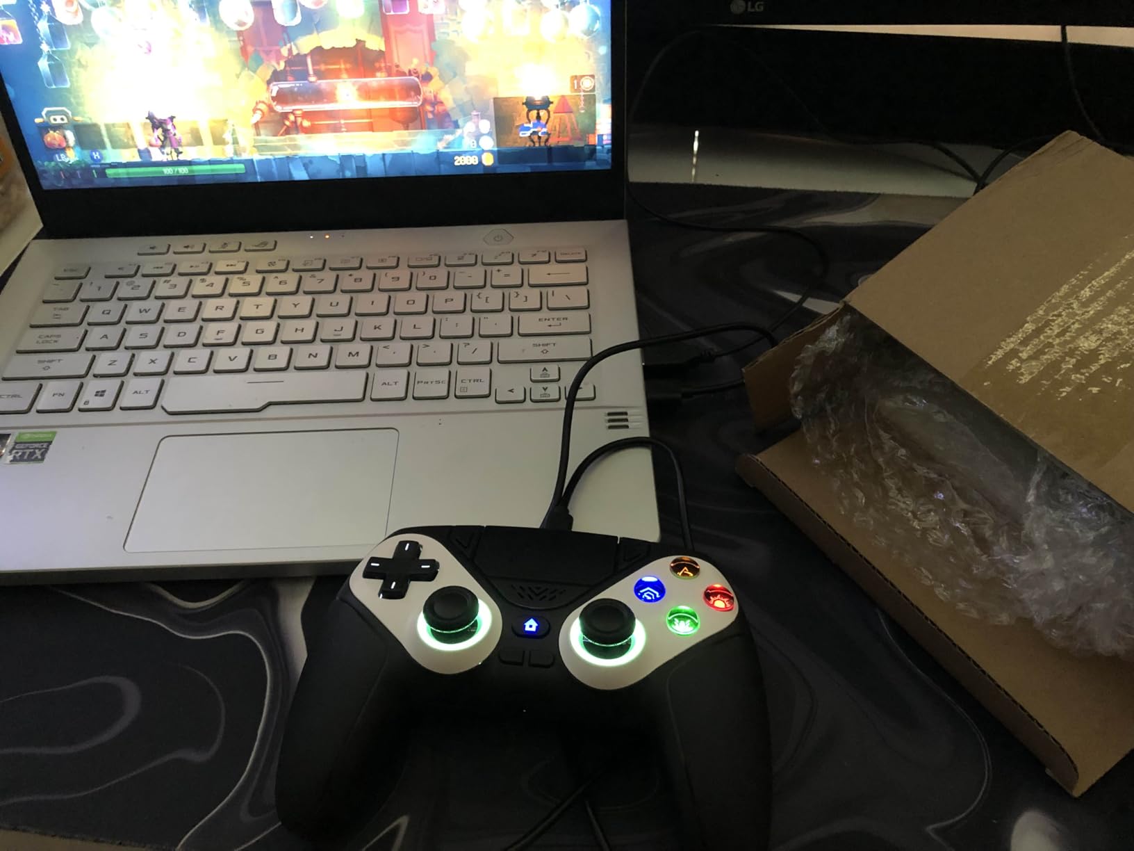 Gamrombo LED Wireless Controller for PS5, Compatible with PS5 Pro/Slim/PC, Dual Vibration, Macro/Turbo Function, 3.5mm Audio Jack, 6-Axis Motion Contro Gamepad with Speaker - Customer Photo 2