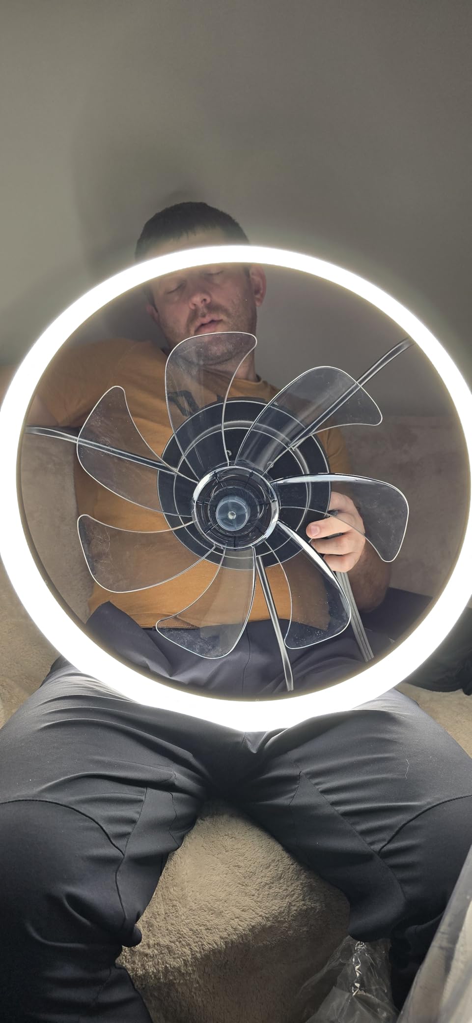 Smart Ceiling Fans with Light and Remote,20'' Low Profile Ceiling Fan with 6-Speed & Dimmable LED, Alexa/APP Home Voice Control, App, Reversible Airflow, App Timer, for Beedroom（Black） - Customer Photo 1
