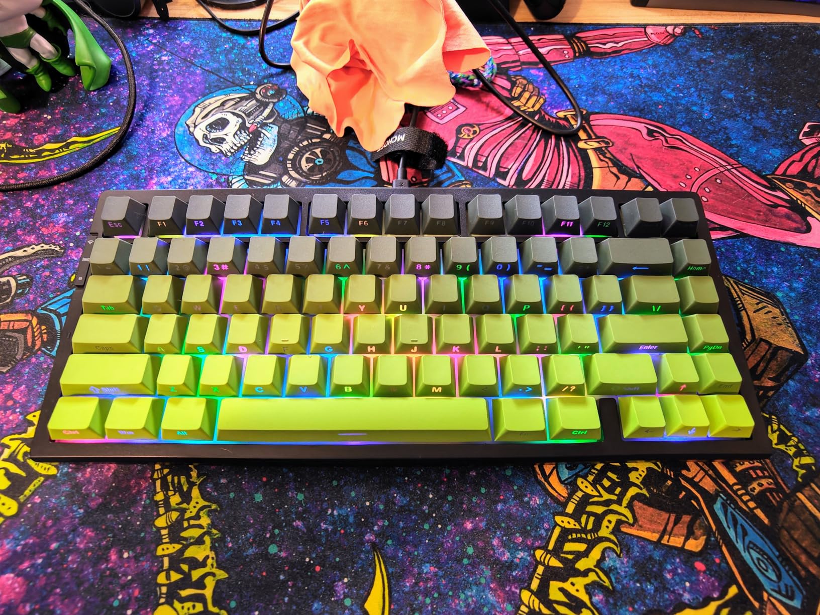 MCHOSE G75 PRO 75% Wireless Mechanical Keyboard, TKL Keyboards Tri-Mode BT5.0/2.4GHz/USB-C, Hot Swap Custom Creamy Keyboards Linear Switch, Double Shot PBT Keycaps RGB LED Backlit, White&Green - Customer Photo 1