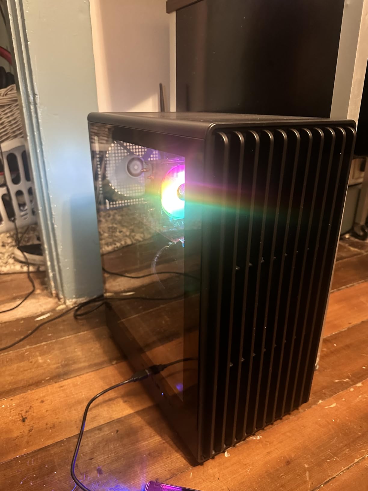 K6 PC Case - Pre-Installed 6 PWM ARGB Fan (3 x 120mm, 3 x 140mm), ATX Mid-Tower Gaming PC Case, with Type-C, FOIFKIN (Black, K6) - Customer Photo 2