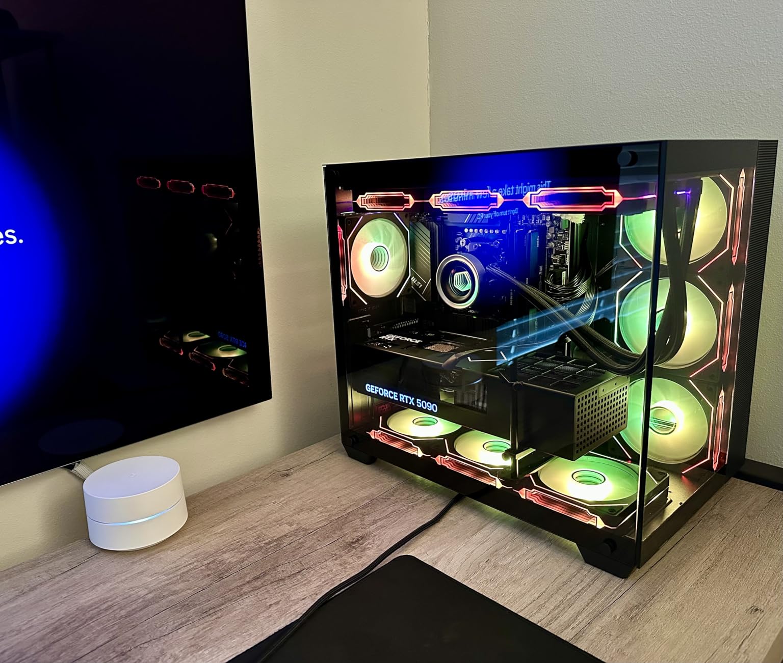 Panorama XL RTX 5080 Gaming PC Desktop - AMD Ryzen 9 9950X3D Processor, 64GB DDR5 RAM, 2TB NVMe Gen4 SSD, WaterCooled, WiFi 6E, HDMI, Windows 11 Pro - Best 2025 RGB Prebuilt Tower Computer for Gamers - Customer Photo 1