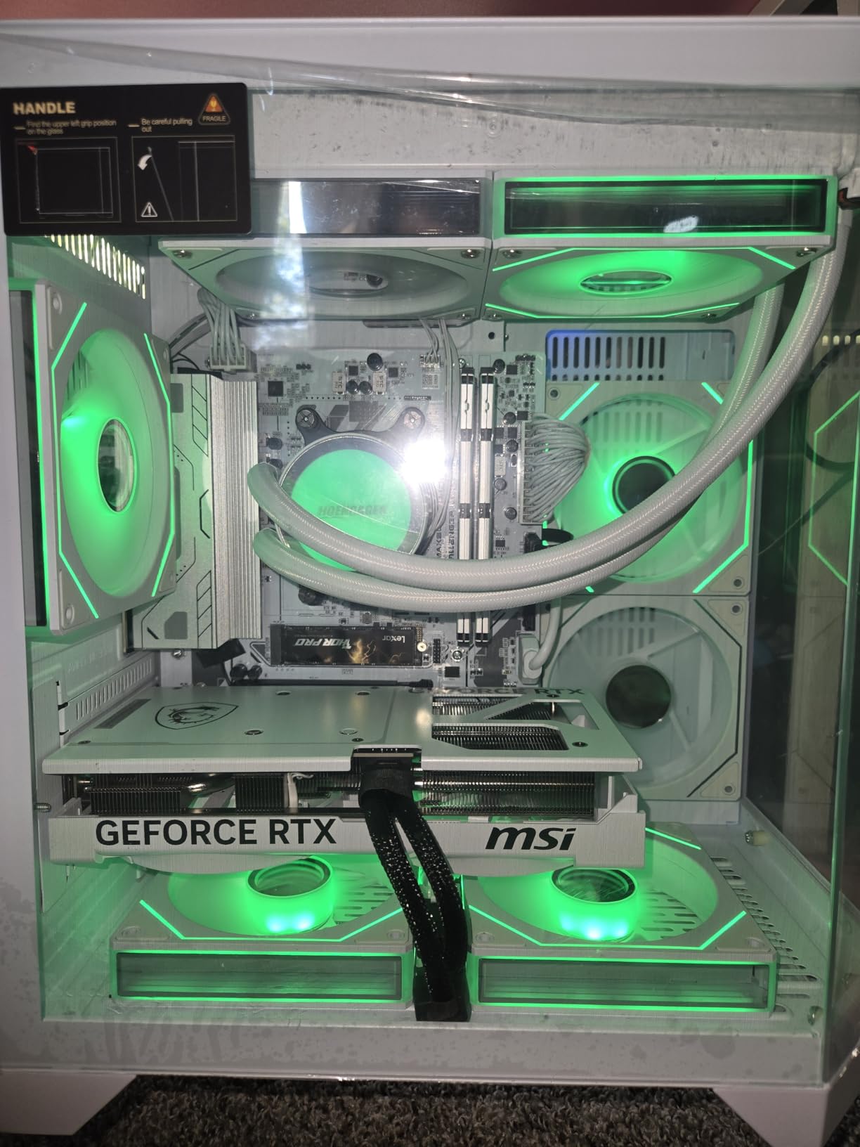 Ocean of Stars Gaming PC Desktop RTX 5070 12GB - AMD Ryzen 7 7700-32GB DDR5 RAM- 1TB PCIe +1TB SATA SSD- 850W PSU- WiFi + BT- Windows 11 Pro -RGB Prebuilt Computer - White - Customer Photo 1