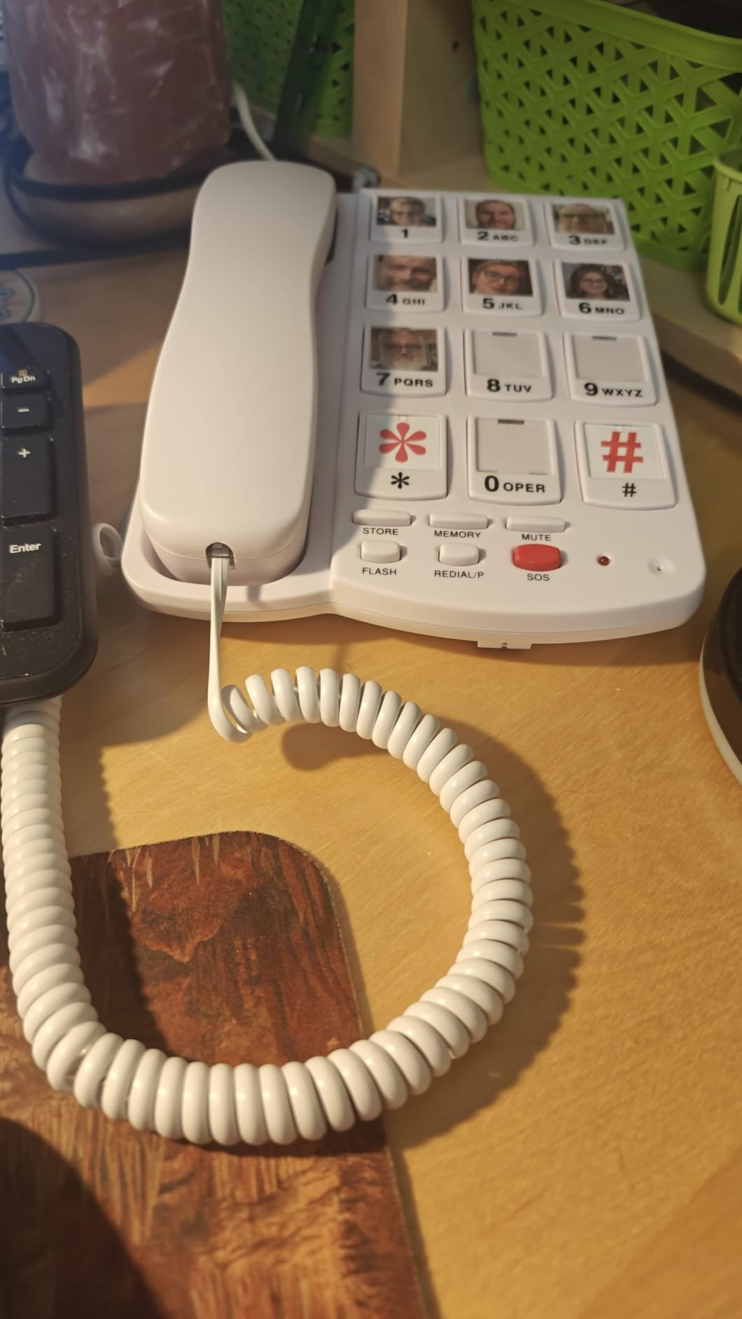 Uvital Big Button Phone for Seniors, Corded Landline Phone with 9 One-Touch Dialing Big Buttons, Hands-Free Calling, Loud Ringer, Easy to Use for Visually Impaired Telephone for Seniors - Customer Photo 2