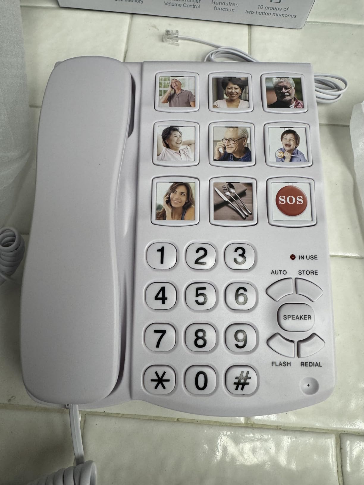Uvital Big Button Phone for Seniors, Corded Landline Phone with 9 One-Touch Dialing Big Buttons, Hands-Free Calling, Loud Ringer, Easy to Use for Visually Impaired Telephone for Seniors - Customer Photo 4