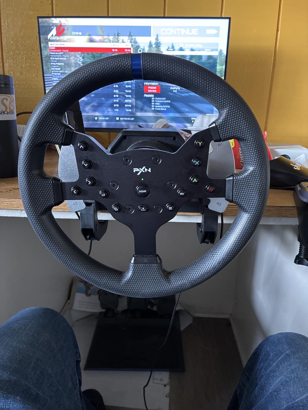 PXN Force Feedback PC Racing Wheel, Detachable 270/900 Degree V99 Driving Gaming Race Sim Steering Wheel Simulator with Pedals and Shifter for Windows PC, PS4, Xbox One, Xbox Series X/S - Customer Photo 1