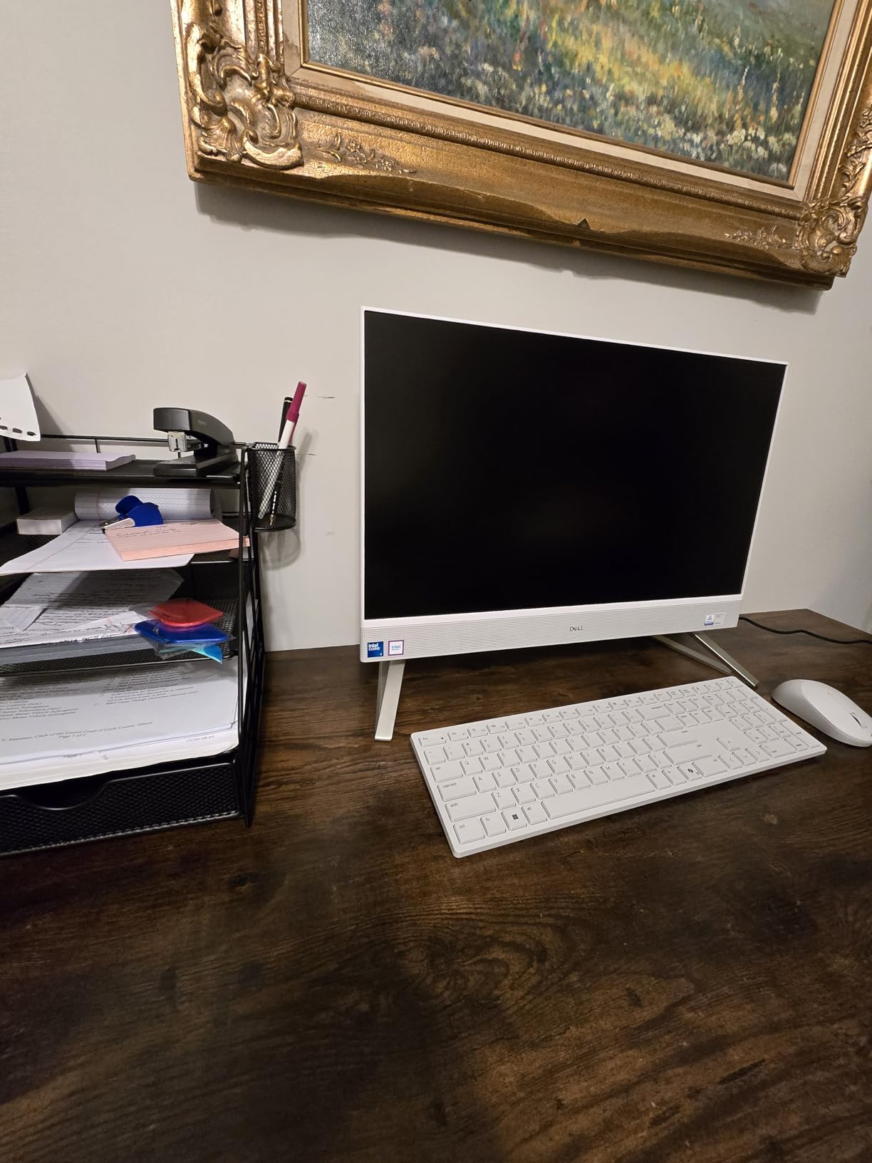Dell 24 All-in-One Desktop ec24250-23.8-inch FHD Display, Intel Core 3 Processor 100U, Intel Graphics, 8GB DDR5 RAM, 512GB SSD, Windows 11 Home, Onsite Service+6 Months Retail Migrate - White - Customer Photo 1