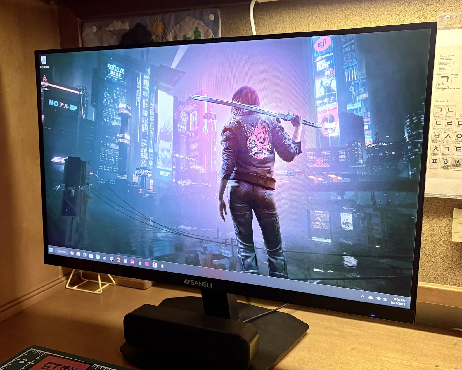 SANSUI 27 Inch Curved 240Hz Gaming Monitor FHD 1080P, 1500R Curve Computer Monitor, 130% sRGB, 4000:1 Contrast, HDR, FreeSync, MPRT 1Ms, Low Blue Light, HDMI DP Ports, Metal Stand, DP Cable Incl. - Customer Photo 5