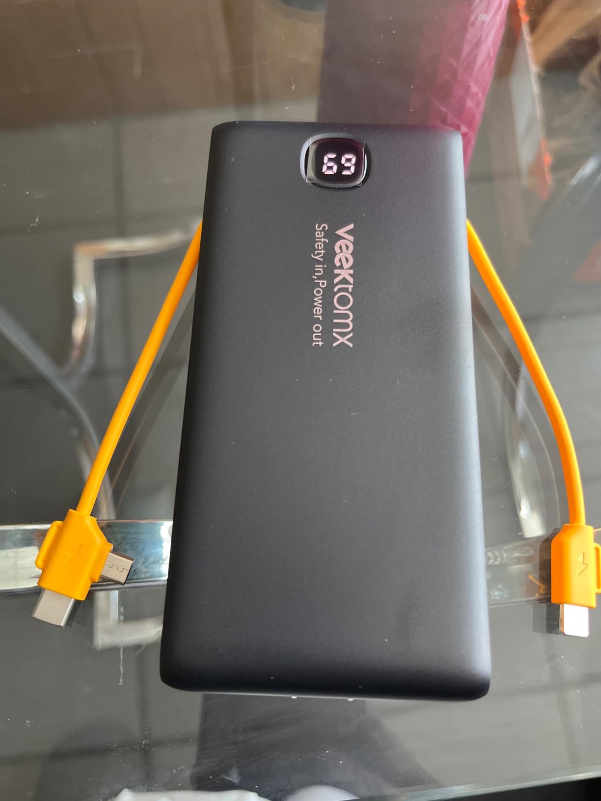 Portable Charger Power Bank Built in Cables and Wall Plug, 10000mAh iPhone Battery Pack Fast Charging, USB C External Slim Power Bank, Travel Essentials Compatible with iPhone 17 16 15 14 iPad, Black - Customer Photo 3