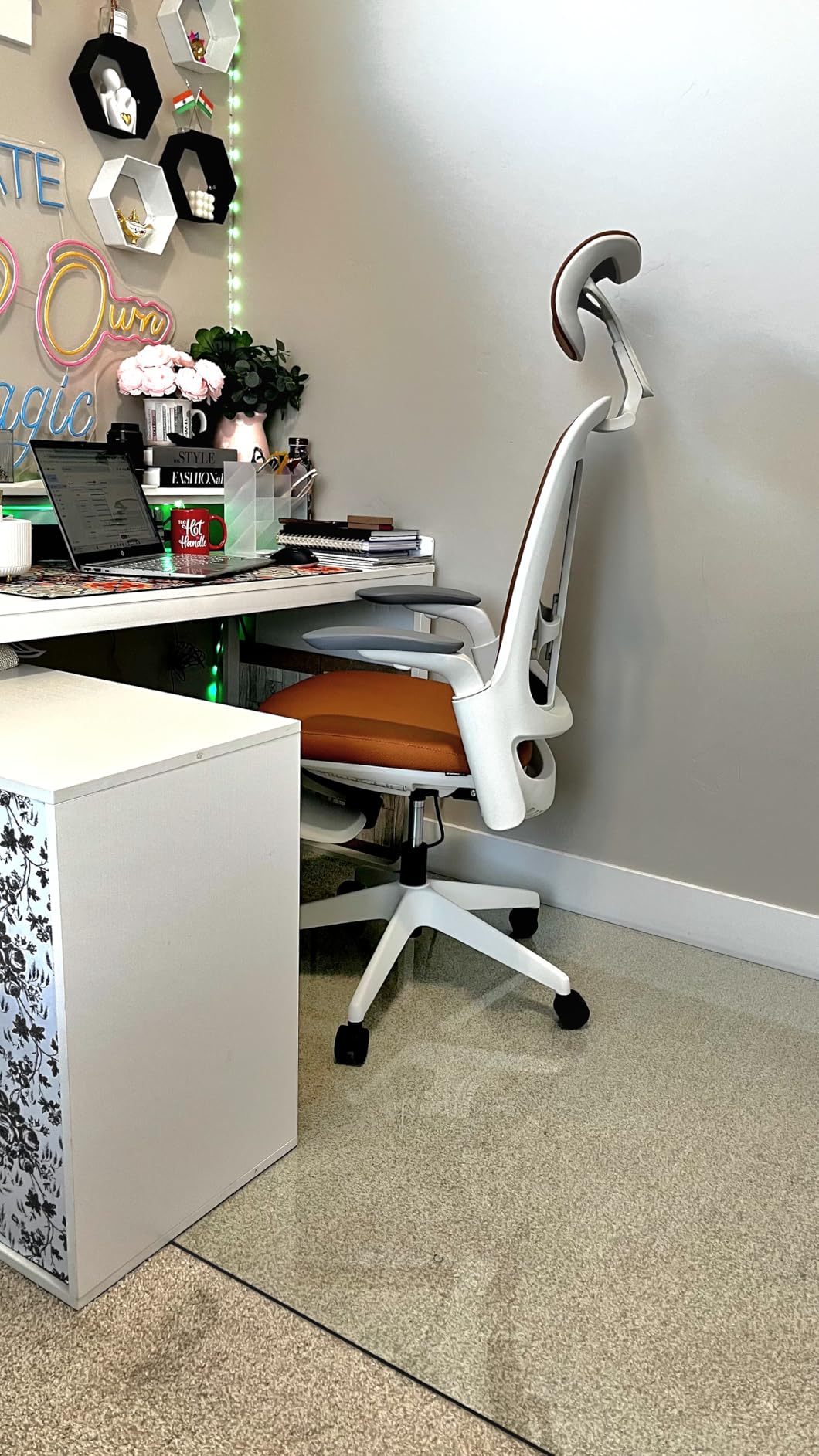 Koonmi Chair Mat for Carpet, Tempered Glass 36