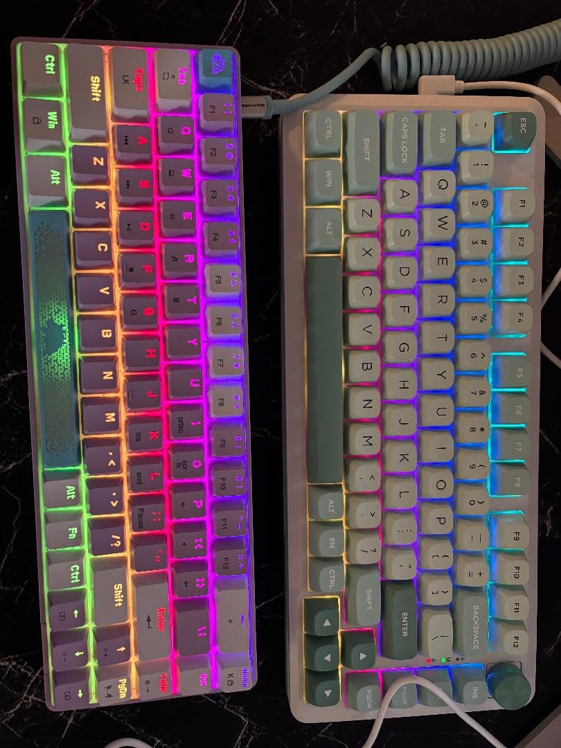 Redragon K713 Wireless Mechanical Keyboard, Gasket Mounted RGB Gaming Keyboard, 3-Mode (2.4G/BT/USB), Pre-Lubed Linear Red Switches, 75％ Layout, 82 Keys Hot Swappable for PC/Mac - Black - Customer Photo 1