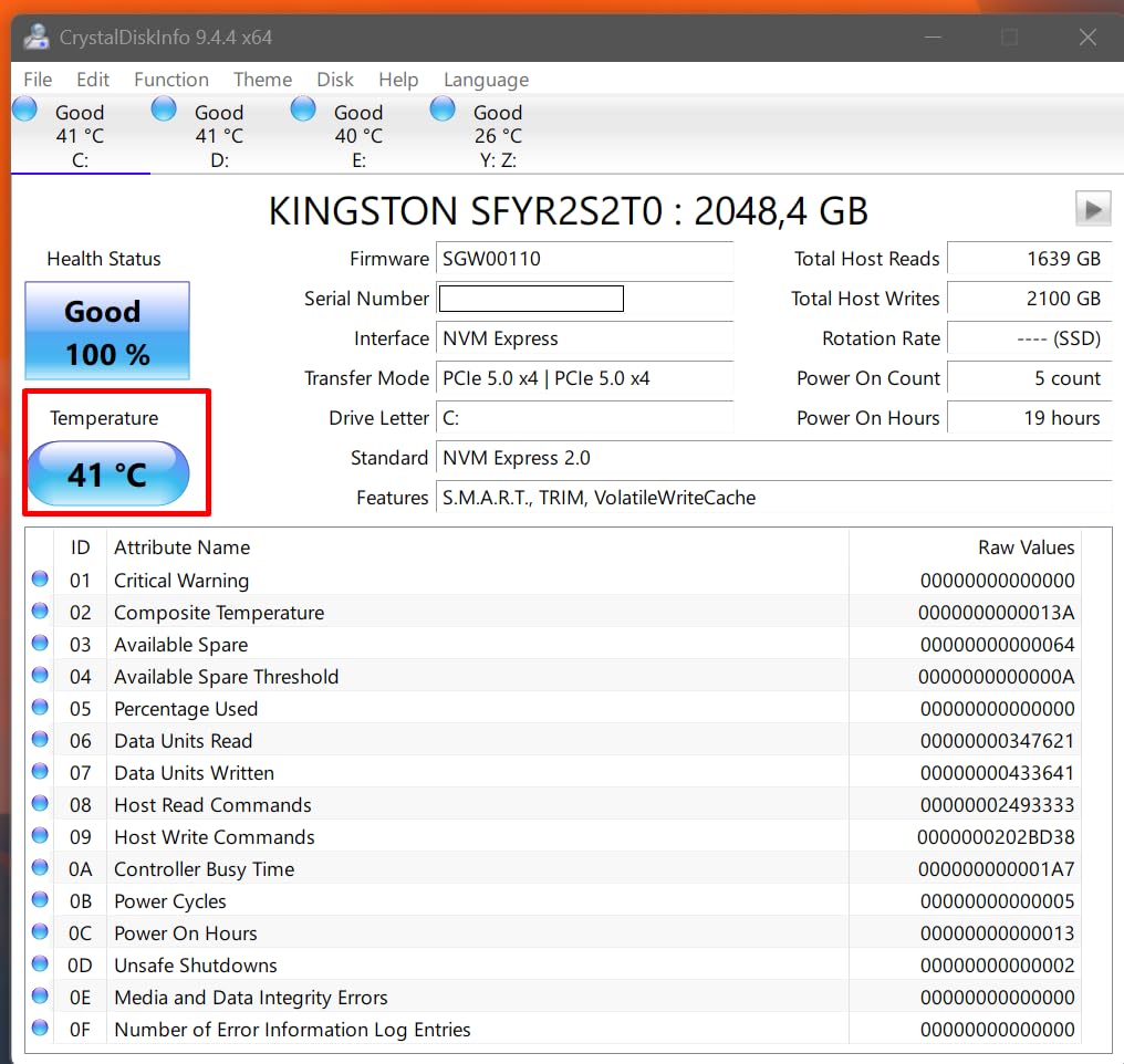 Kingston Fury Renegade G5 1024GB NVMe SSD | PCIe 5.0 M.2 2280 | SFYR2S/1T0 - Customer Photo 1