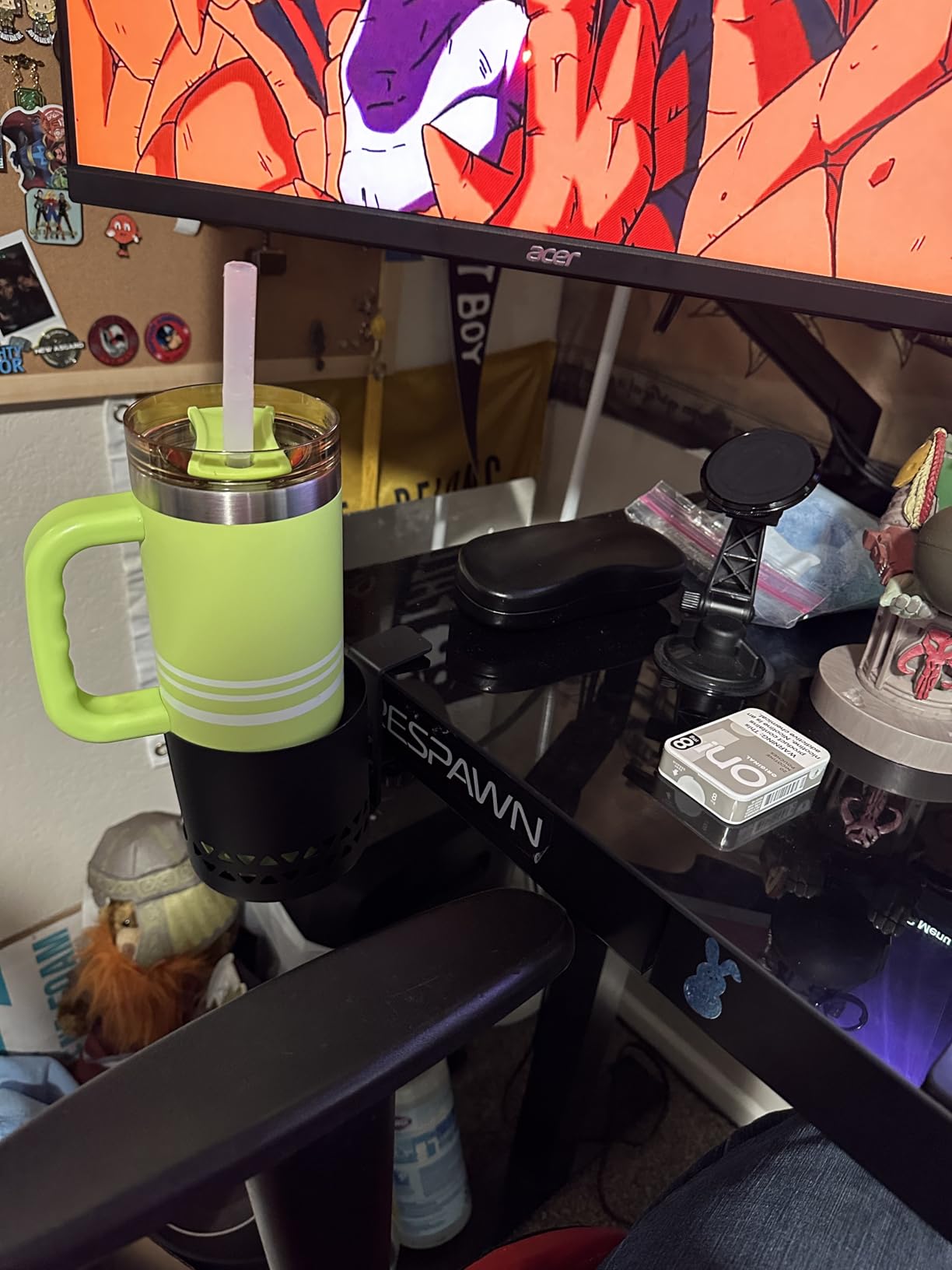 Deep Desk Cup Holder Clamp for Table,360° Rotating Anti-Spill Cup Holder for Desk,Office Accessories to Hold Coffee Mugs,Stanley YETI Bottles Holder - Customer Photo 1