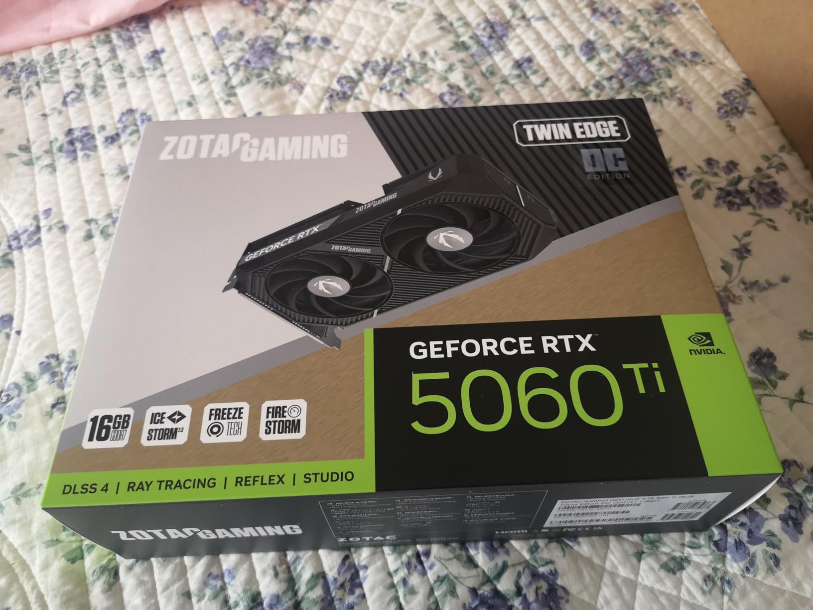 ZOTAC Gaming GeForce RTX 5060 Ti 16GB Twin Edge OC DLSS 4 16GB GDDR7 128-bit 28 Gbps PCIE 5.0 Gaming Graphics Card, IceStorm 2.0 Cooling, SFF-Ready, ZT-B50620H-10M - Customer Photo 3