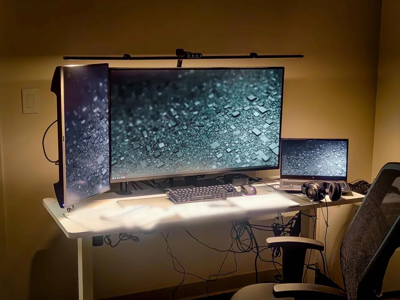36W 3000LM Ultra Bright Architect Desk Lamp with Base, 47.4Inches Wide Tall Overhead Desk Light for Home Office, Dimmable Table Light with Remote for Desktop Working,Drafting,Reading - Customer Photo 2