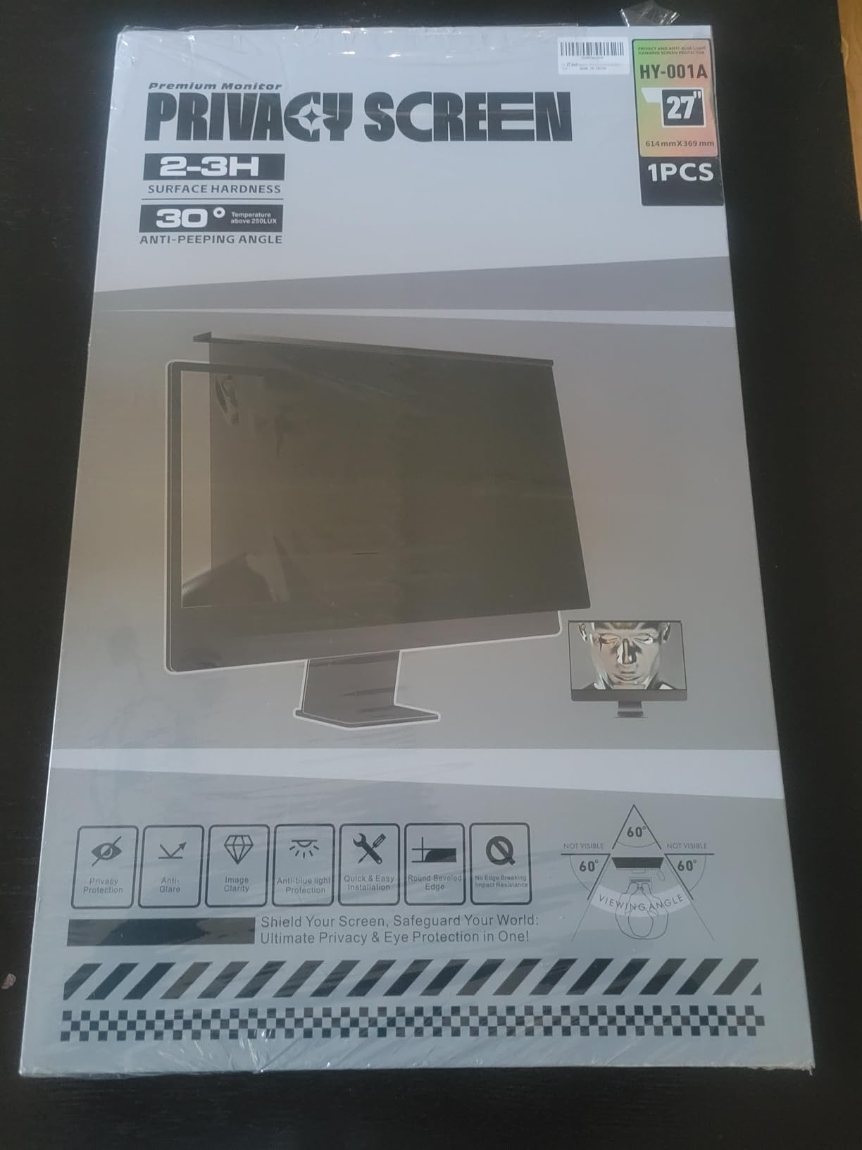 Magnetic Privacy Screen for Frameless Computer Monitor 27 Inch 16:9 Aspect Ratio,Hanging Blue Light Screen Protector Eye Protection Anti-Spy Shield, 27in Removable Privacy Filter - Customer Photo 2