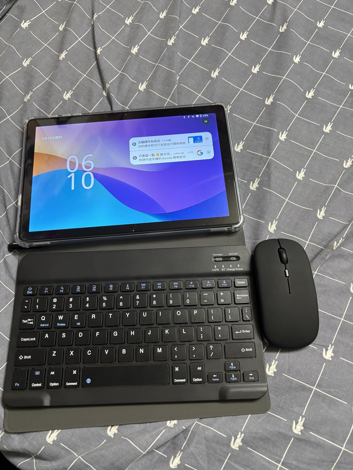 10 Inch Tablet, Android 15 with 24GB RAM + 128GB ROM (1TB Expandable), Octa-Core, 1280x800 IPS HD Touchscreen, 5MP+8MP Dual Camera, 6000mAh, Tablet with Keyboard, Mouse, Widevine L1(Blue) - Customer Photo 1