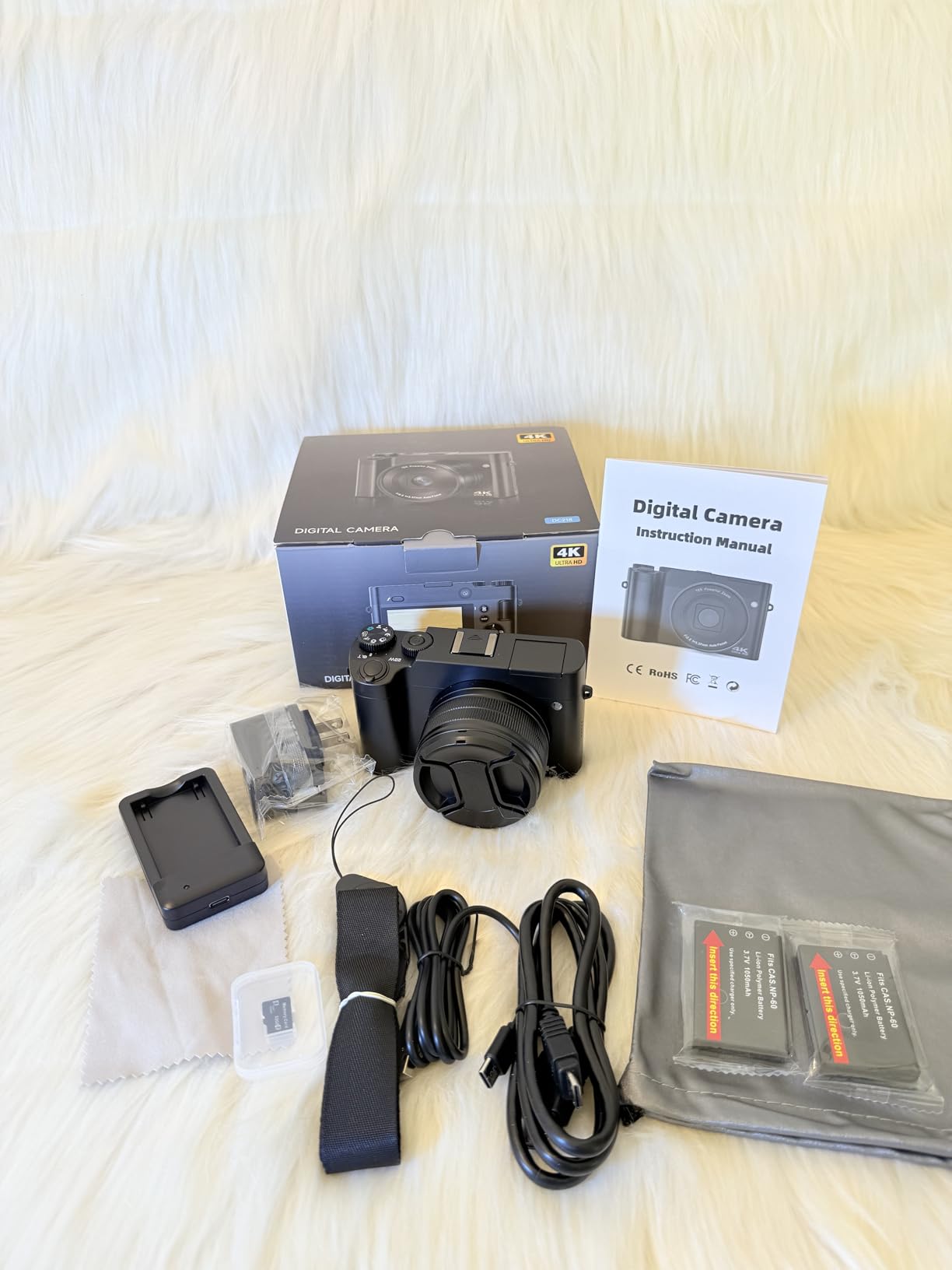 4K Digital Camera for Photography Autofocus, 64MP Dual-Lens Vlogging Camera for Video Anti-Shake, 3'' Selfie Flip Travel Cameras for YouTube, 16X Zoom Digital Camera with Flash Dial Battery Stand - Customer Photo 1