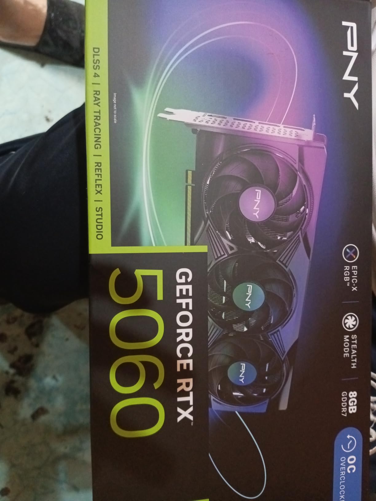 PNY NVIDIA GeForce RTX™ 5060 Epic-X™ ARGB OC Triple Fan, Graphics Card (8GB GDDR7, 128-bit, SFF-Ready, PCIe® 5.0, HDMI®/DP 2.1, 2-Slot, NVIDIA Blackwell Architecture, DLSS 4) - Customer Photo 5