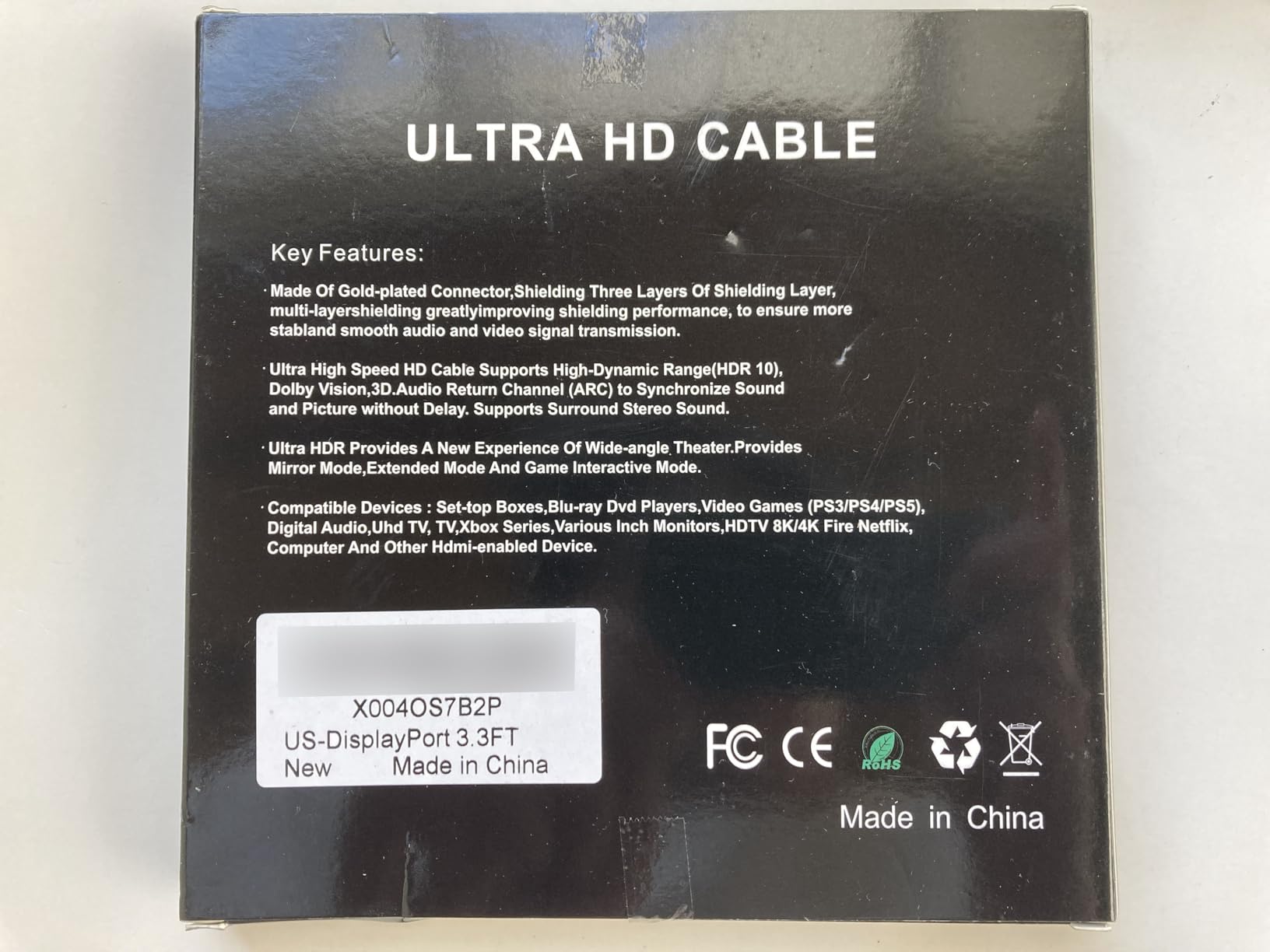 Diyanisly 8K DisplayPort Cable 6.6FT, Braided High-Speed DP 1.4 Cable, Support 32.4Gbps 8K@60Hz 4K@120Hz 2K@240Hz, High Refresh Rate Durable Flexible Cord for HDR DSC, Gaming Monitor/Graphics Card etc - Customer Photo 2