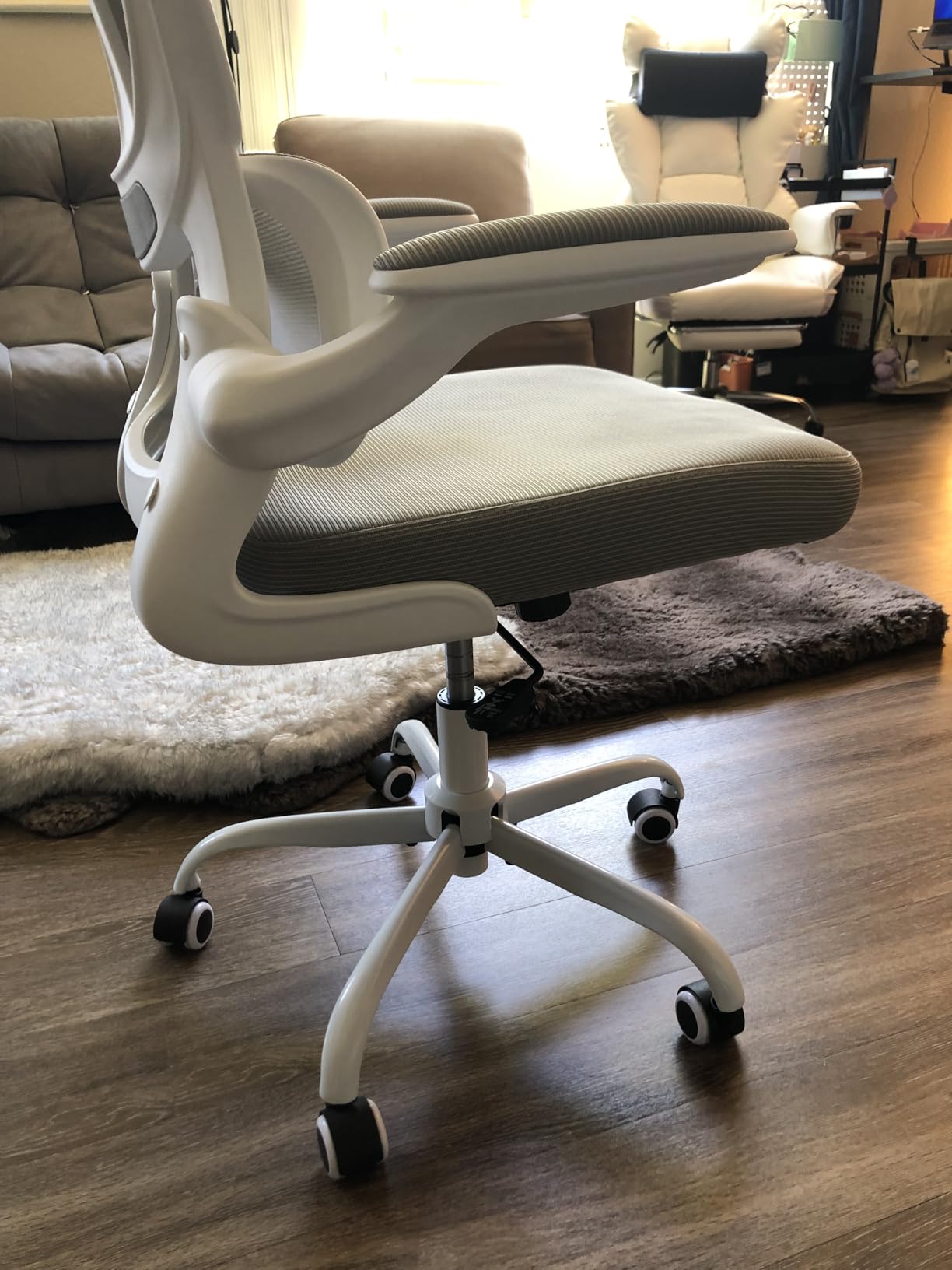 Home Office Desk Chair, Ergonomic Office Chair with Lumbar Support and Adjustable Armrests, Office Chair, Breathable Mesh Mid Back Computer Chair, Modern Comfy Desk Chair - Customer Photo 2