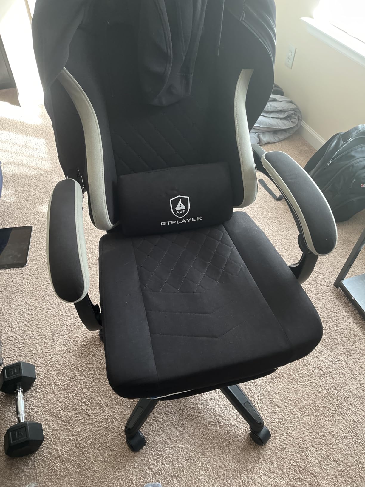 GTPLAYER Gaming Chair, Computer Office Chair with Pocket Spring Cushion, Linkage Armrests and Footrest, High Back Ergonomic Computer Chair with Lumbar Support Task Chair with Footrest(Black) - Customer Photo 3