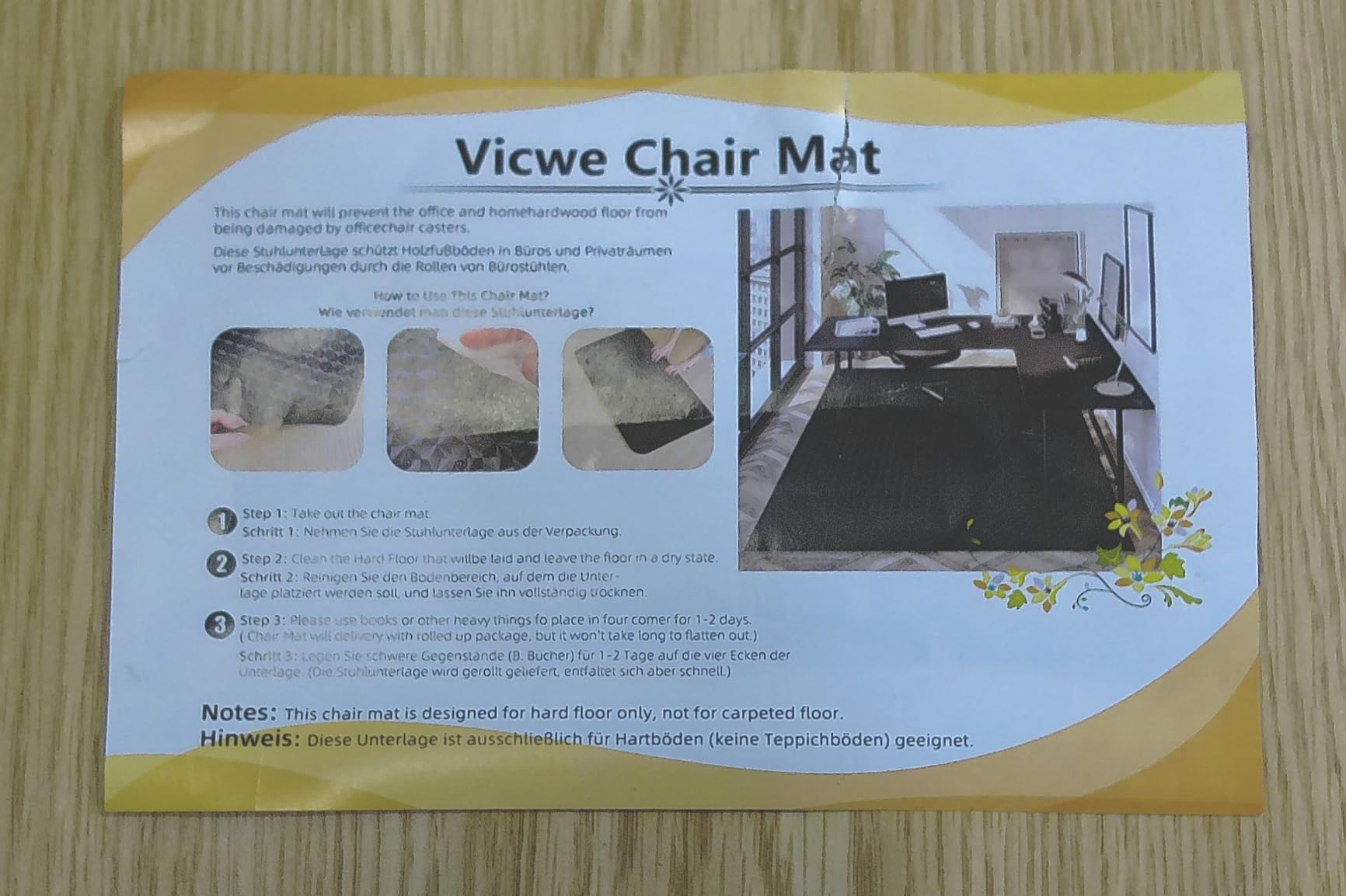 Vicwe Gaming Chair Mat for Hard Floor,55