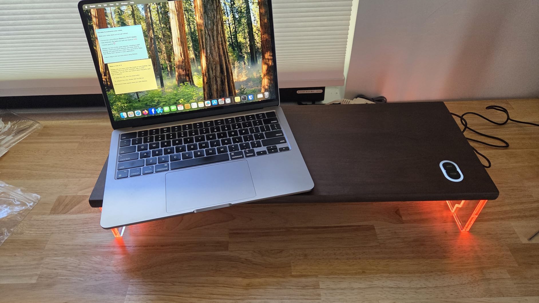 Veyro Gaming Monitor Stand For Desk with Acrylic Legs & 18-Color RGB LED Light - Gaming Monitor Riser and Wooden Monitor Stands for Monitors, Laptops & Gaming PCs – Ergonomic Acrylic Desk Riser - Customer Photo 1