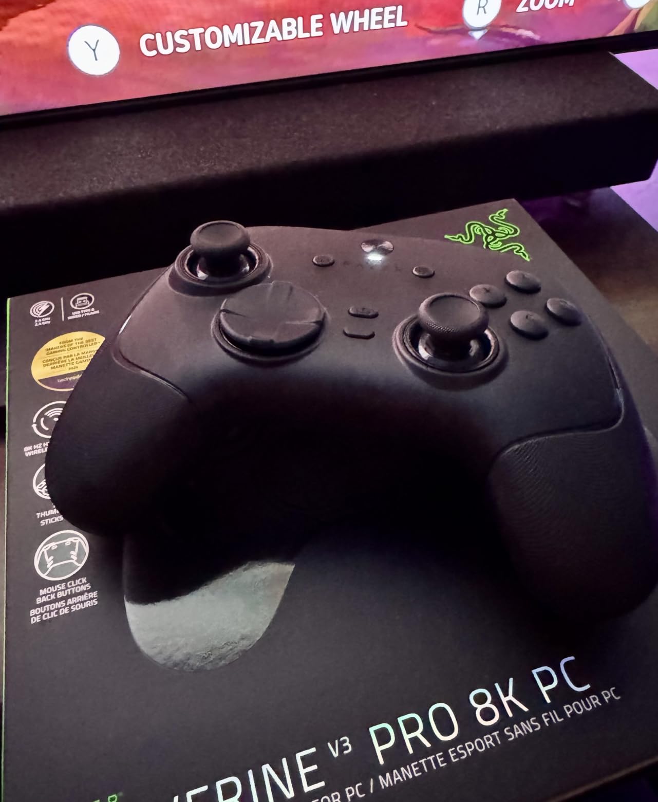 Razer Wolverine V3 Pro 8K PC Wireless Gaming Controller: 8000 Hz Polling Rate - TMR Thumbsticks with Swappable Caps - Up to 36 Hr Battery - 6 Remappable Buttons - Fast Triggers - Carrying Case - Black - Customer Photo 4